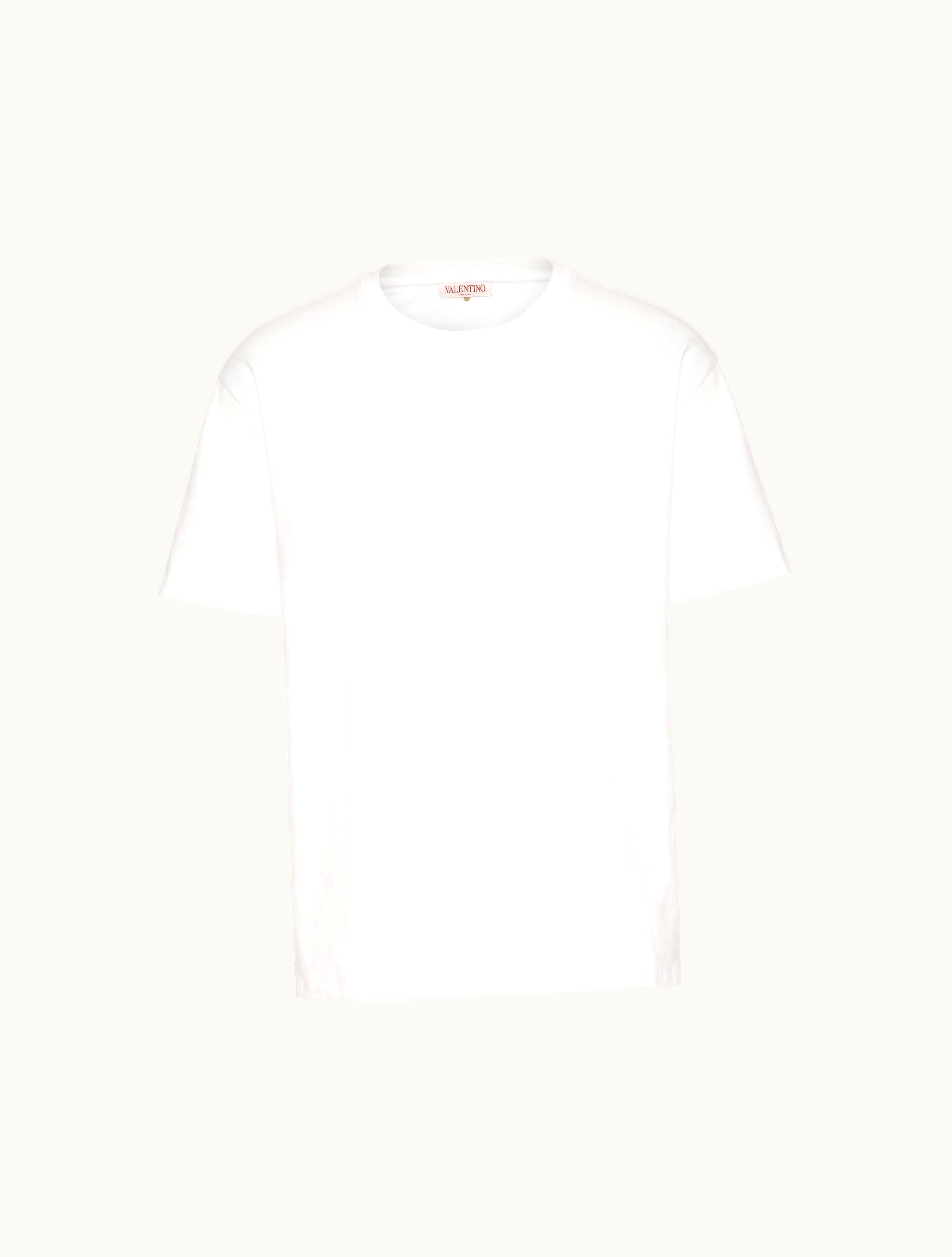 Valentino Valentino Cotton T-shirt With Stud For Man In White