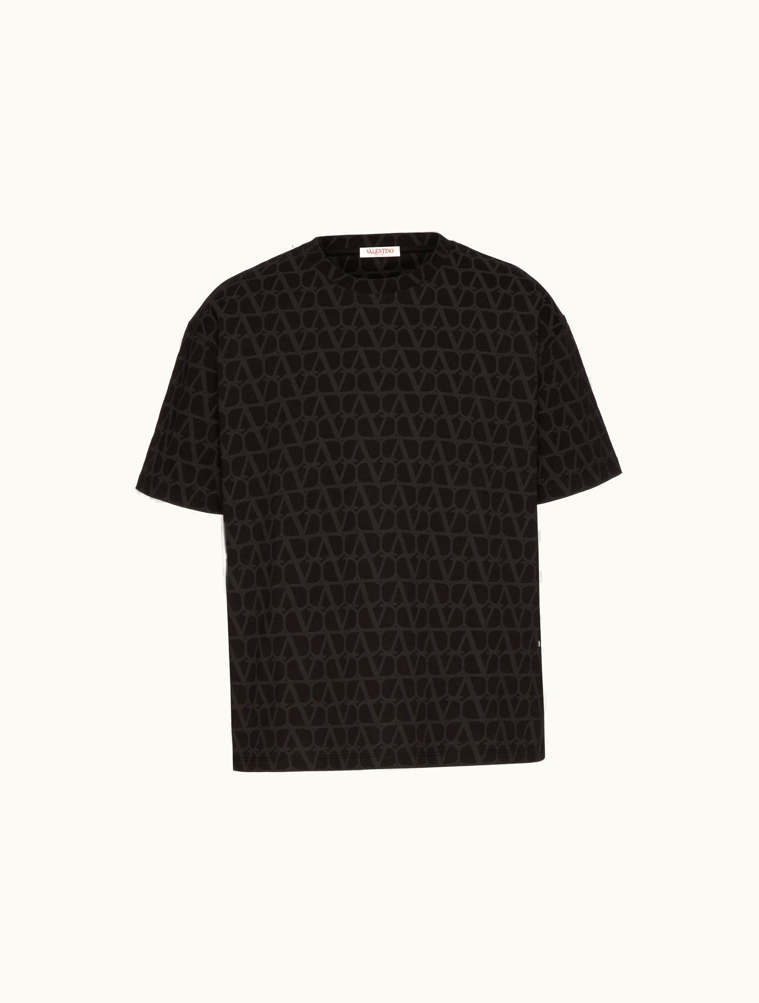 Valentino Valentino Cotton T-shirt With Toile Iconographe Print For Man In Beige / Black