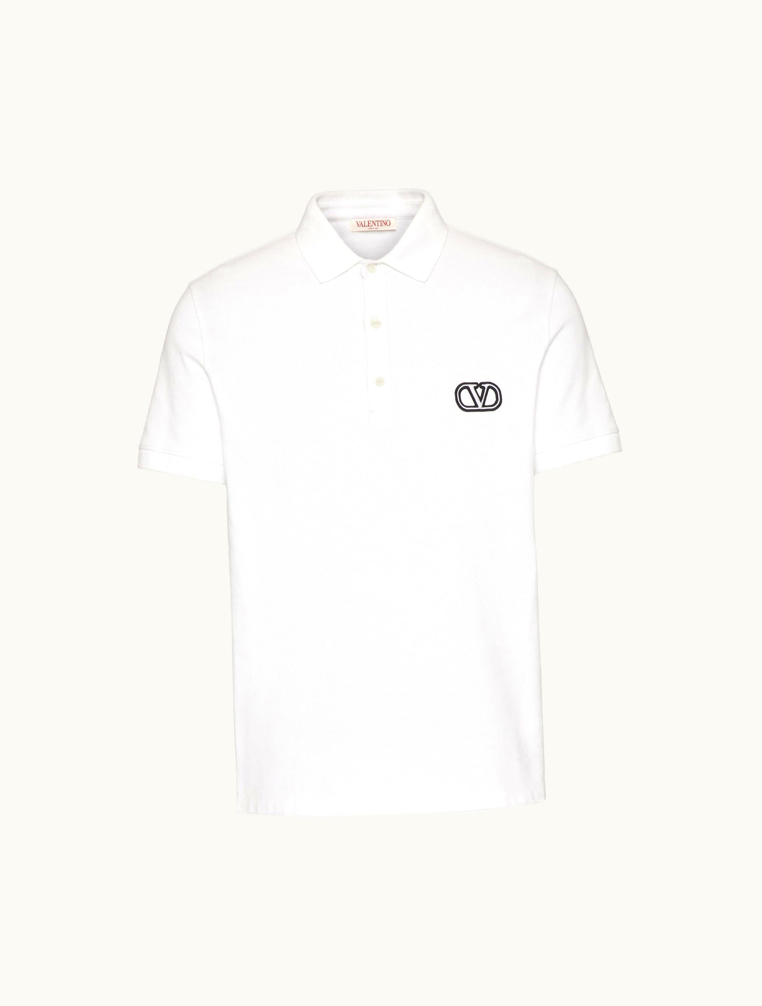 Valentino Valentino Cotton Piqué Polo Shirt With Vlogo Signature Patch For Man In Maroon