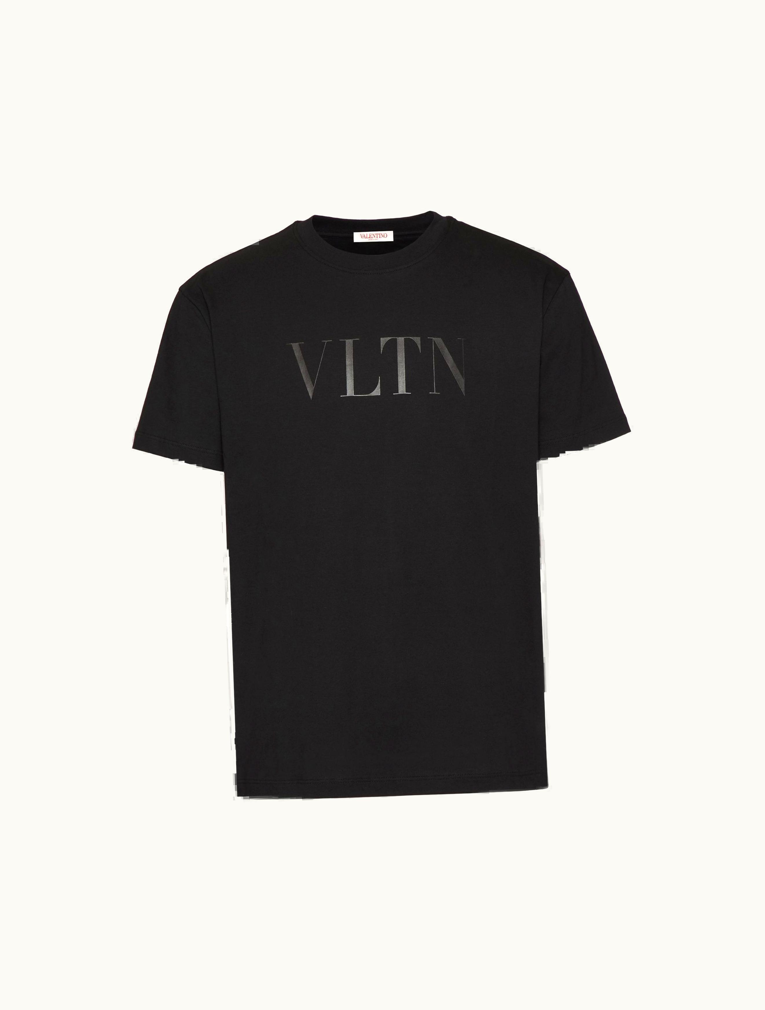 Valentino Valentino Cotton Crewneck T-shirt With Vltn Print For Man In Pink Pp
