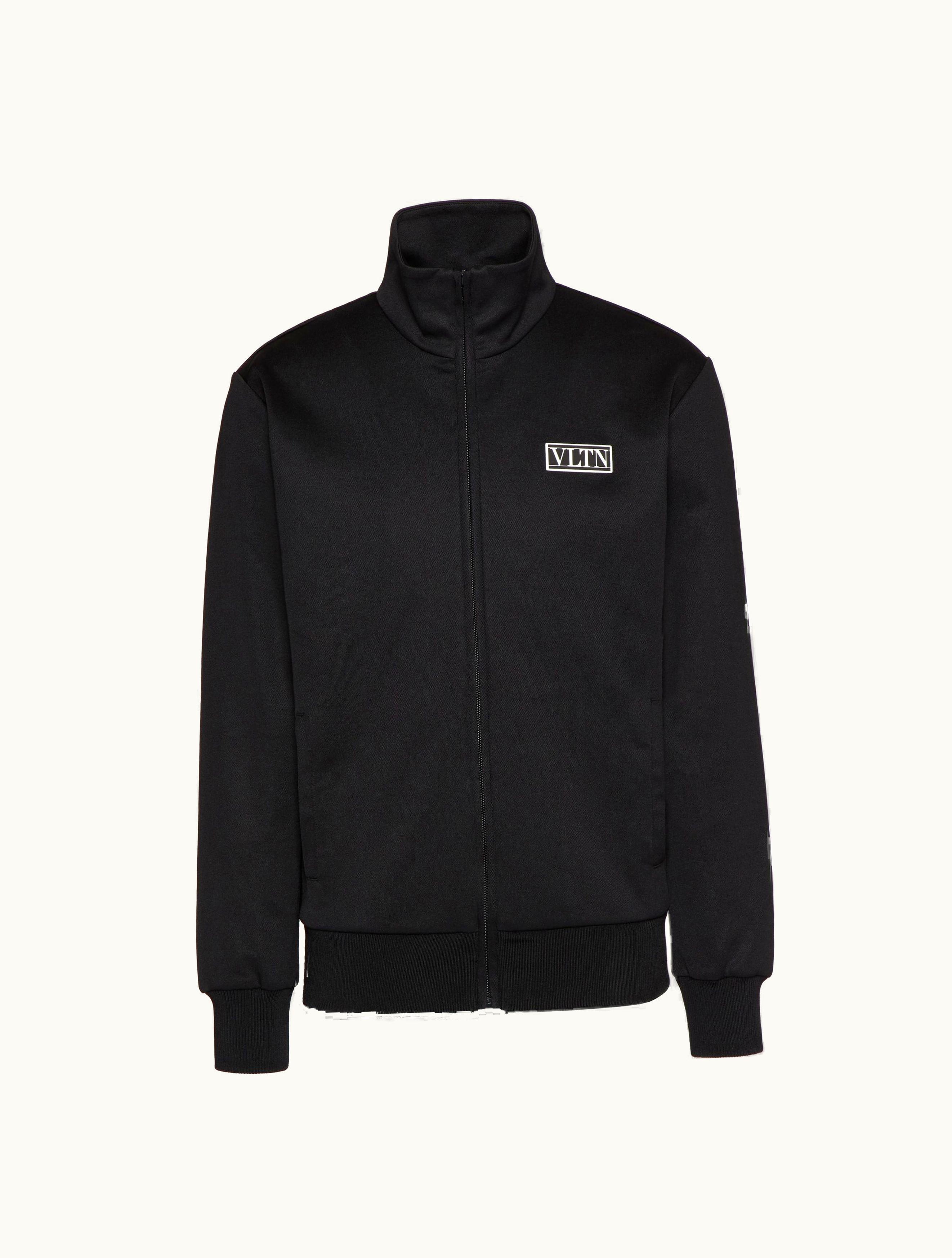 Valentino Valentino Vltn Tag Technical Cotton Sweatshirt For Man In Black