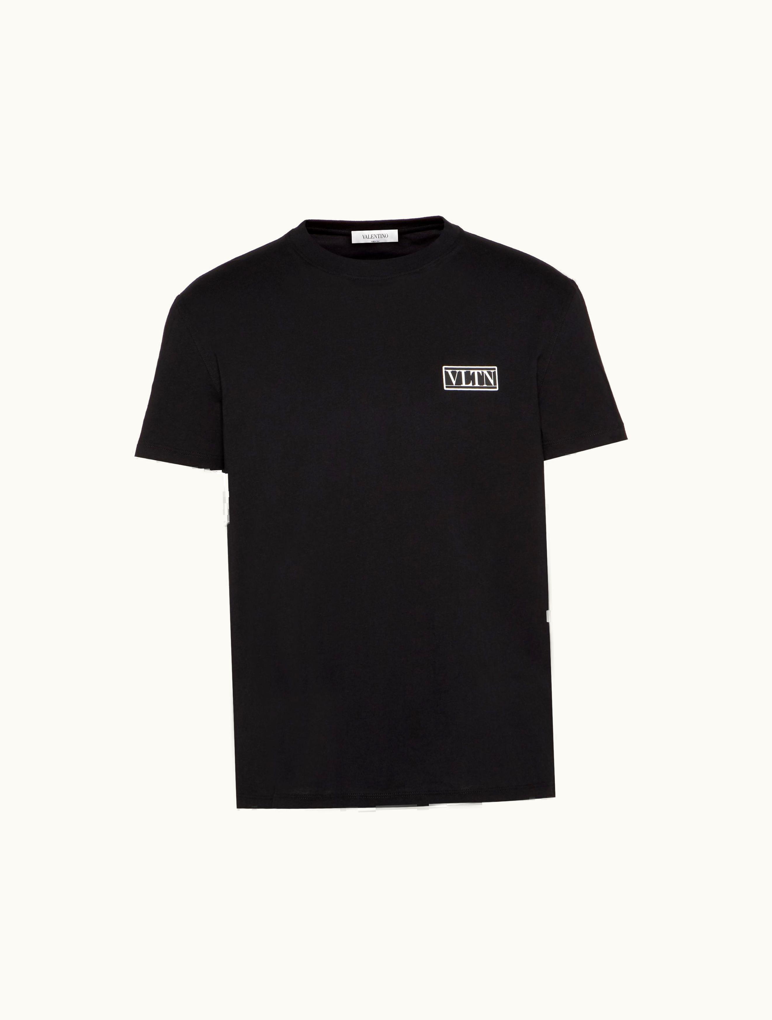 Valentino Valentino Cotton T-shirt With Vltn Tag For Man In Black