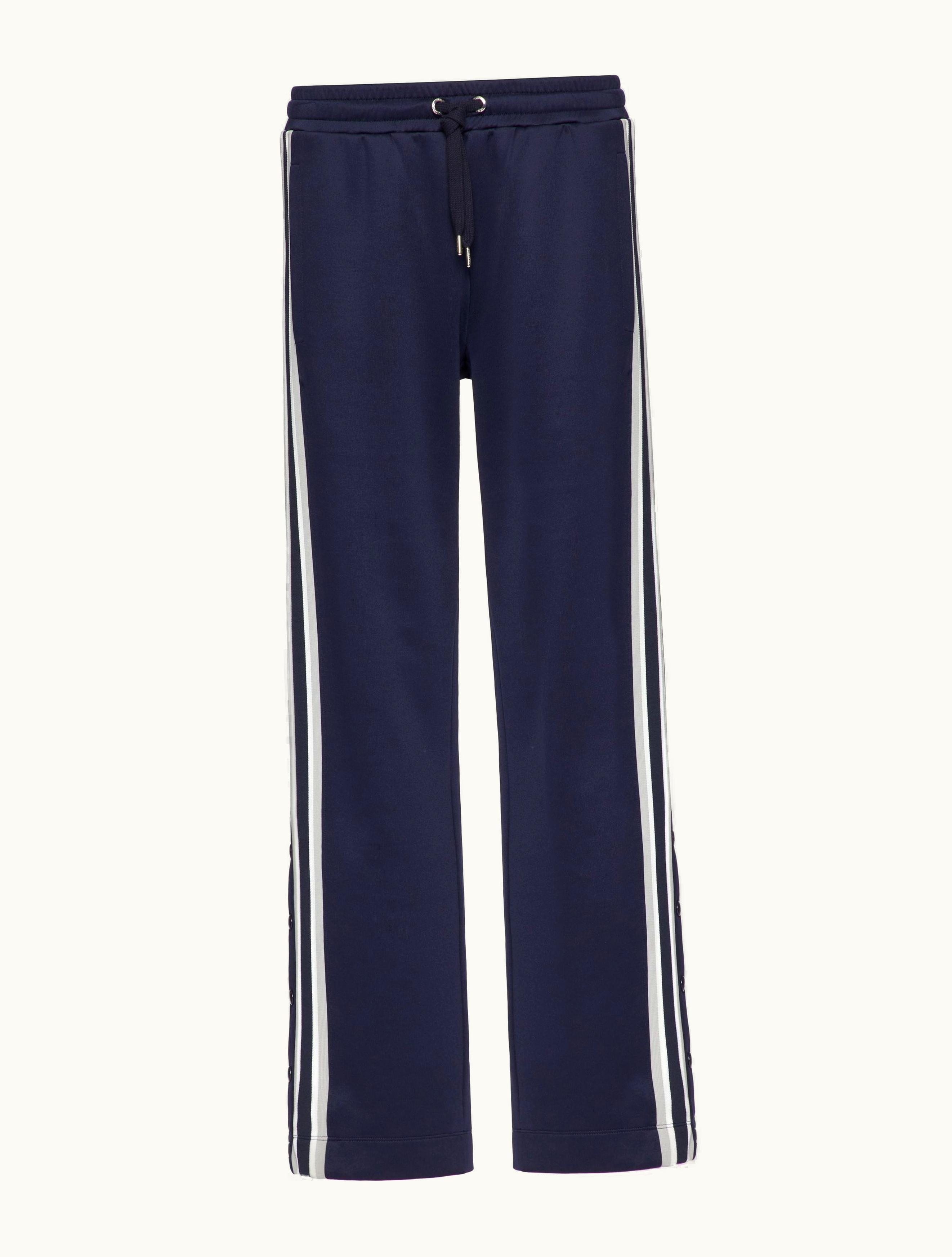 Valentino Valentino Jersey Trousers With Vlogo Signature Patch For Man In Navy