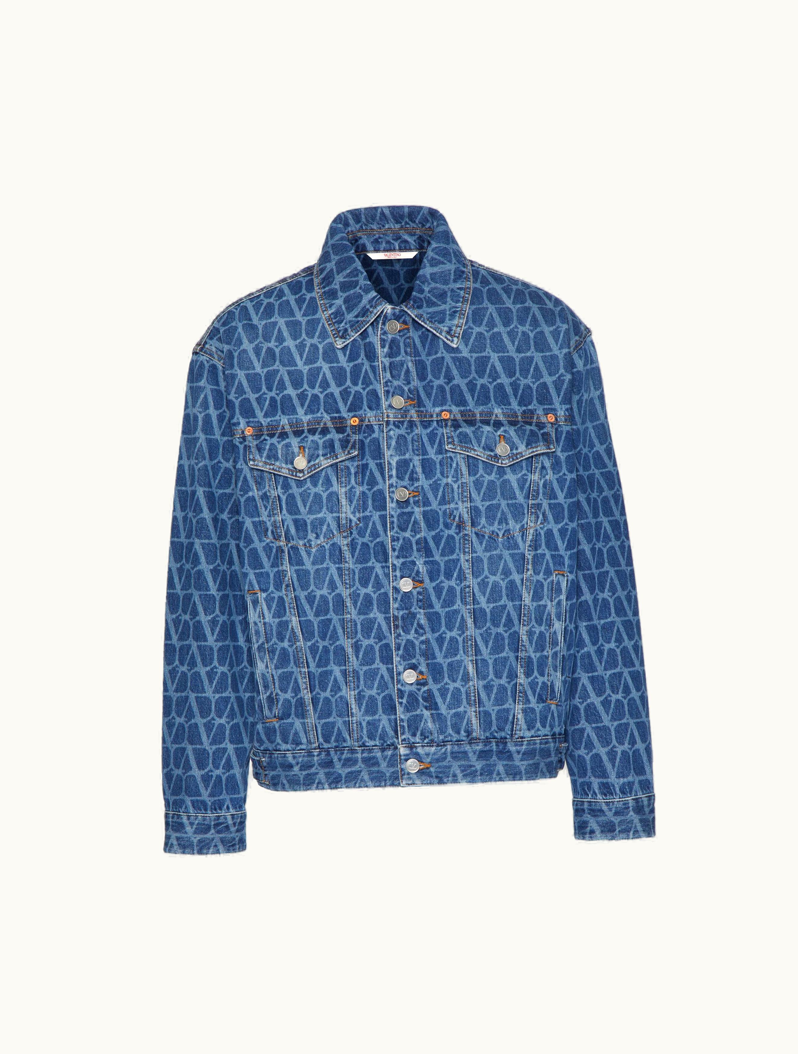 Valentino Valentino Toile Iconographe Print Denim Jacket For Man In Denim