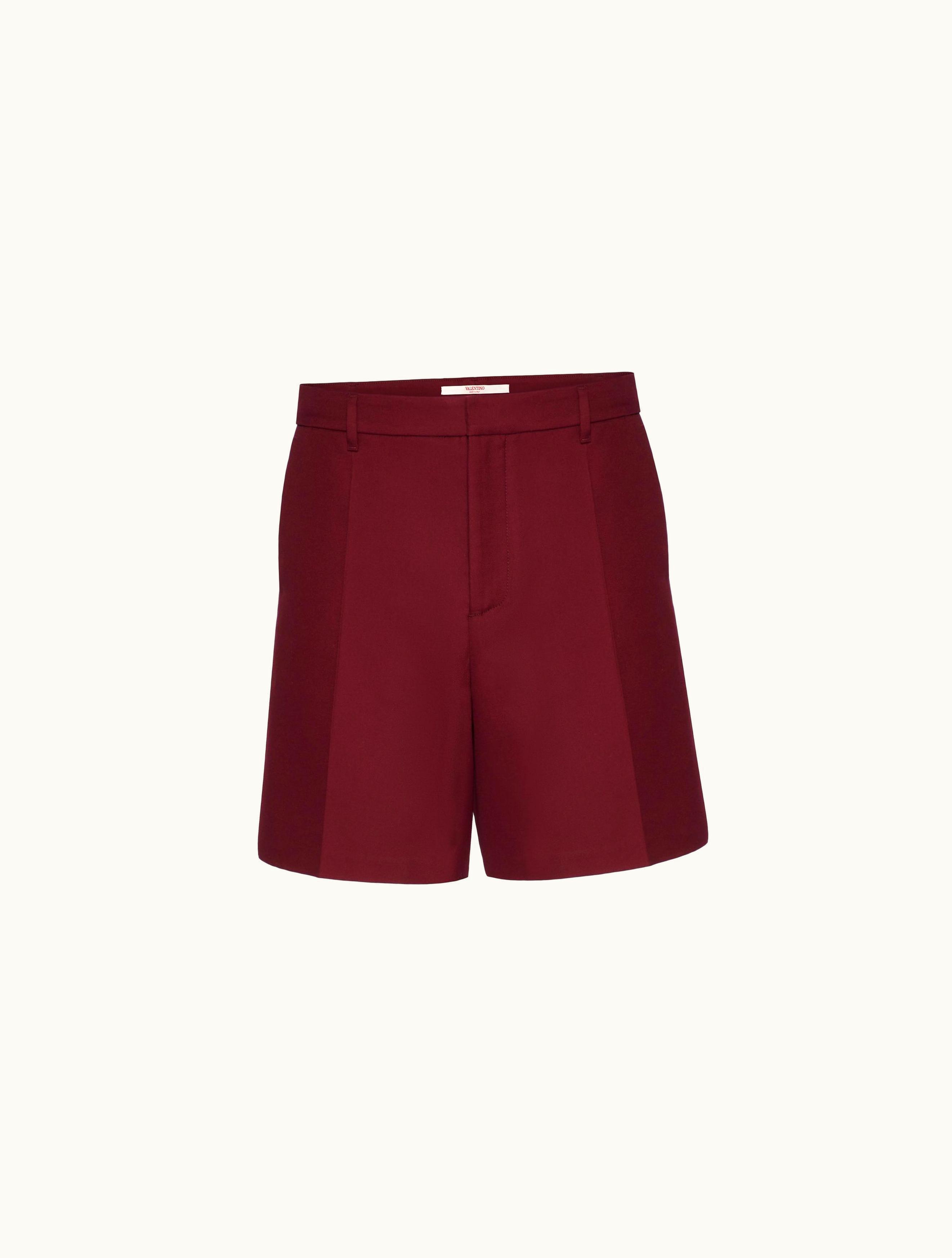 Valentino Valentino Lightweight Double Cotton Bermuda Shorts For Man In Rubin