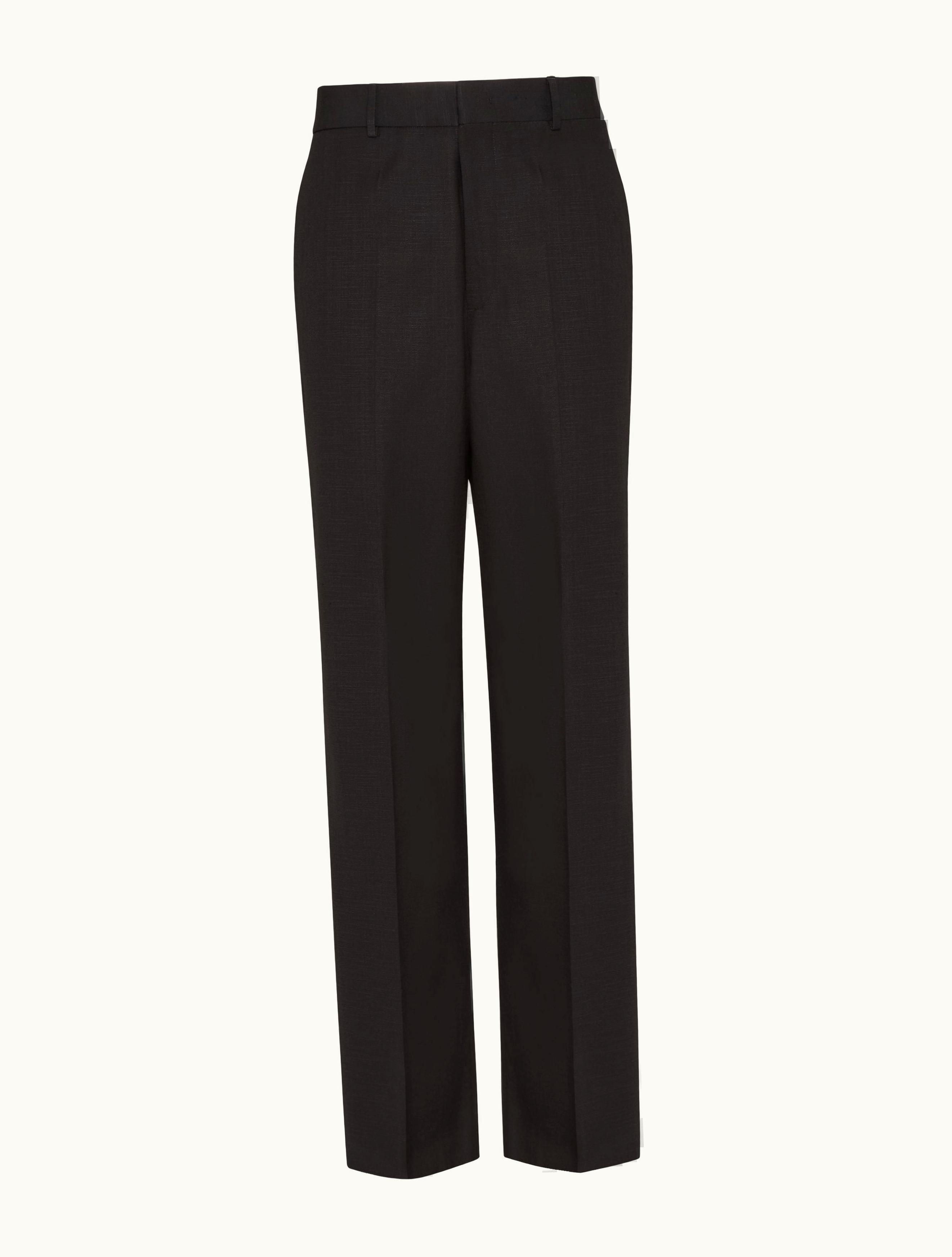 Valentino Valentino Silk Shantung Trousers For Man In Black
