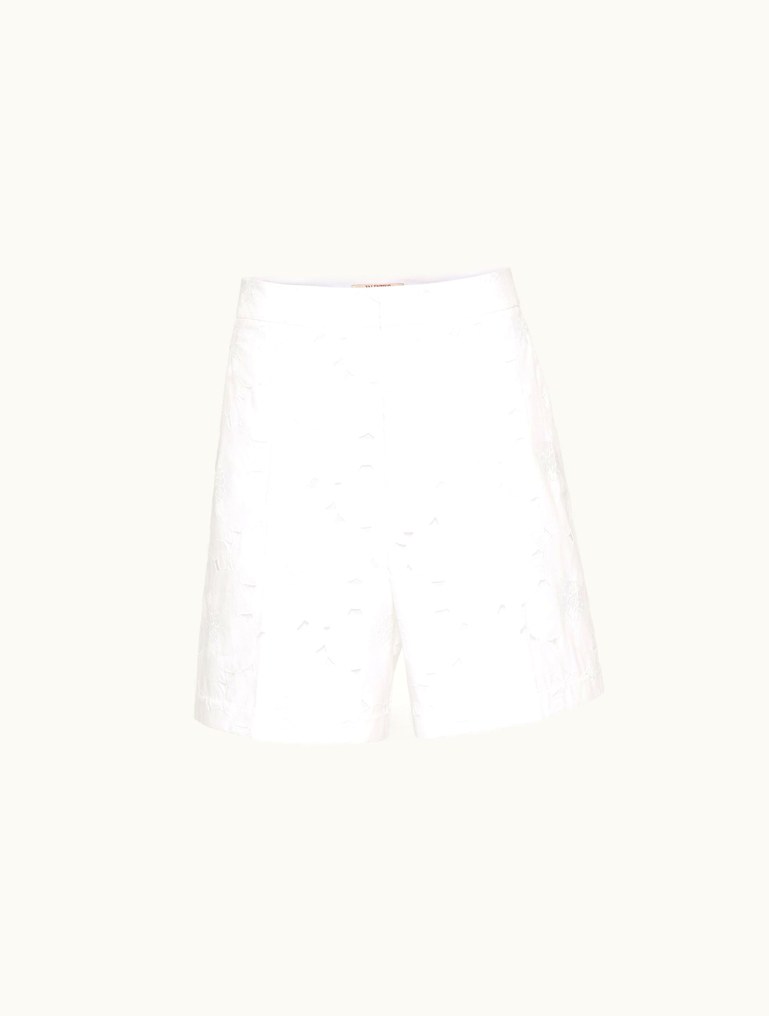 Valentino Valentino San Gallo Cotton Bermuda Shorts For Man In White