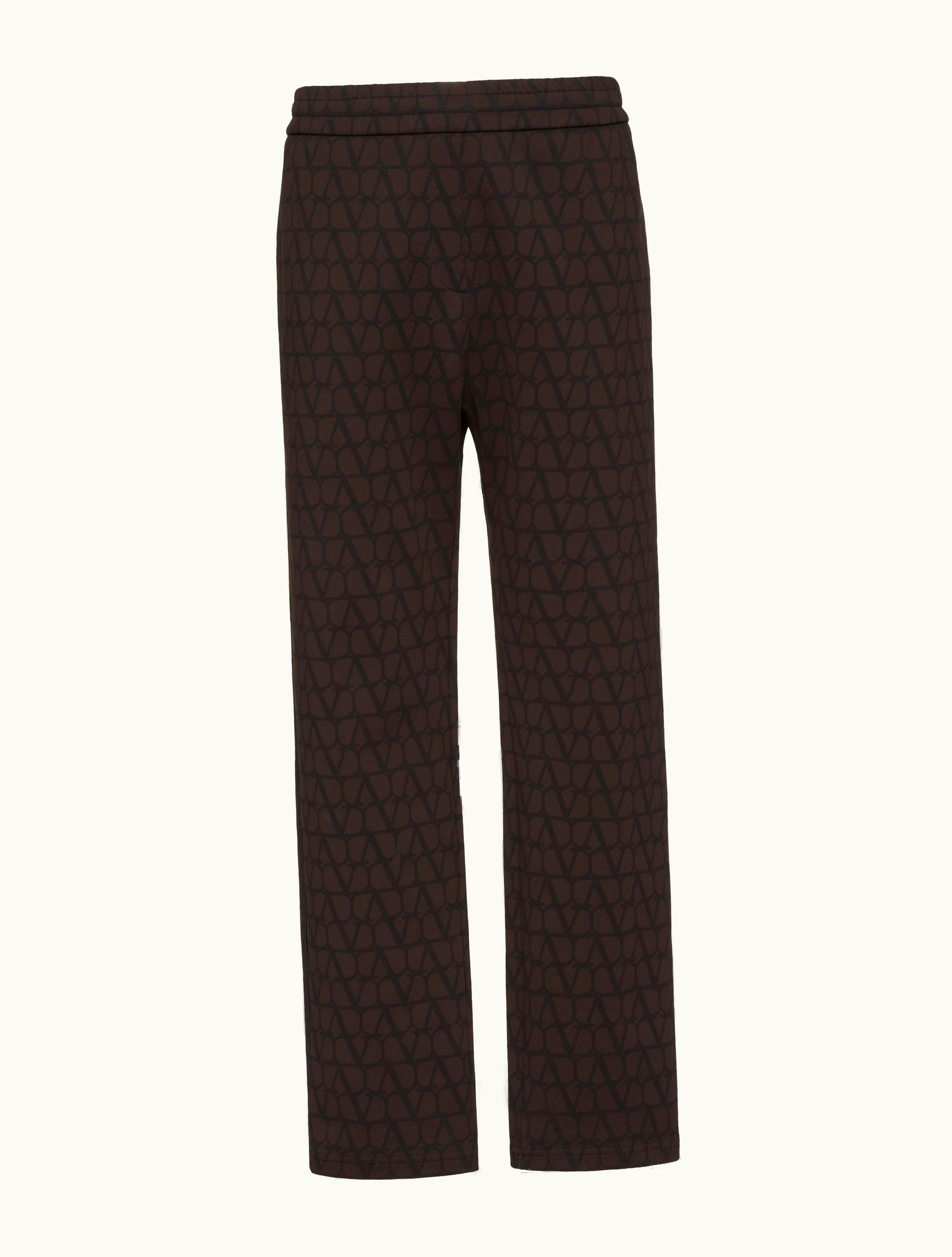 Valentino Valentino Cotton Joggers With Toile Iconographe Print For Man In Black