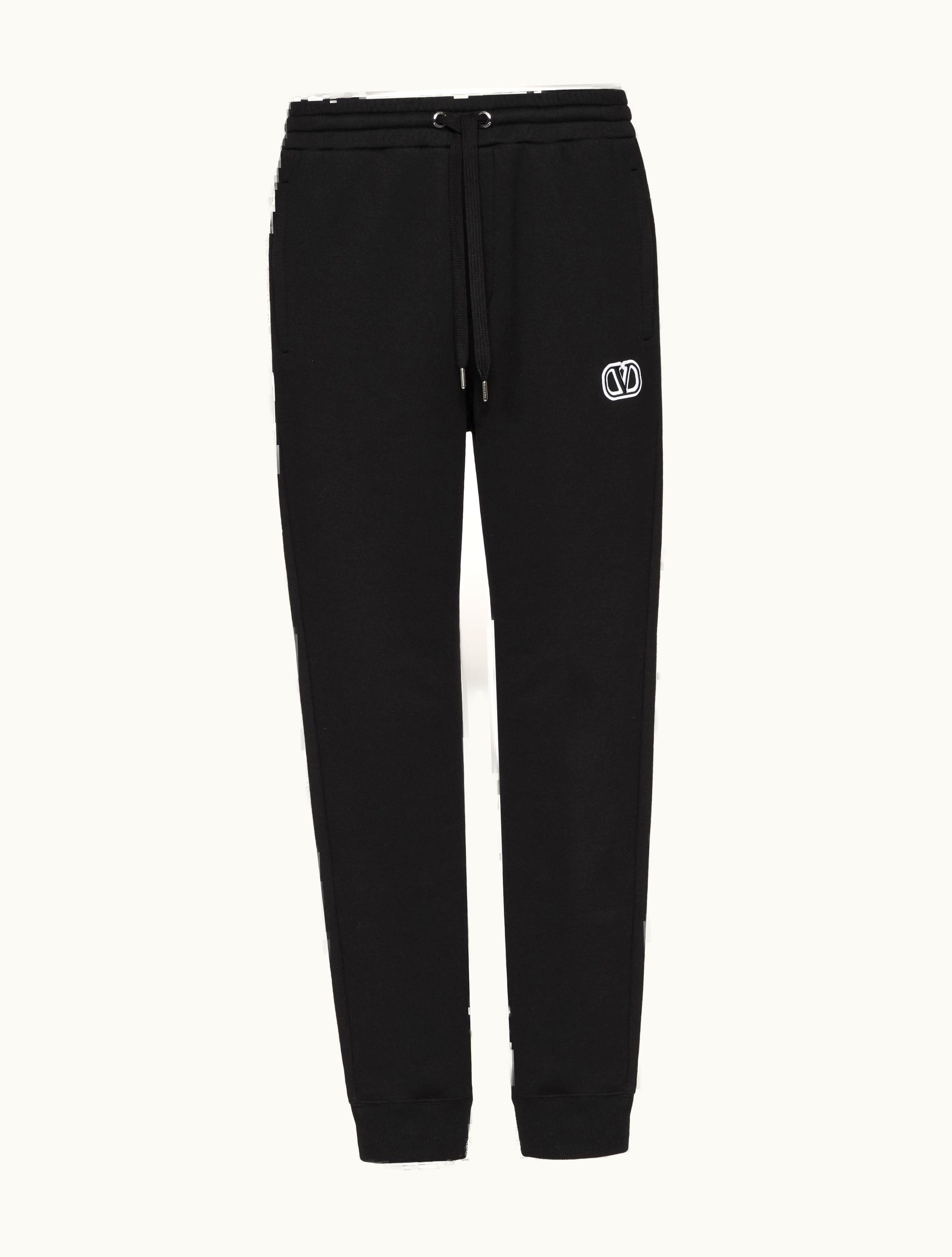 Valentino Valentino Technical Cotton Joggers With Vlogo Signature Patch For Man In Black