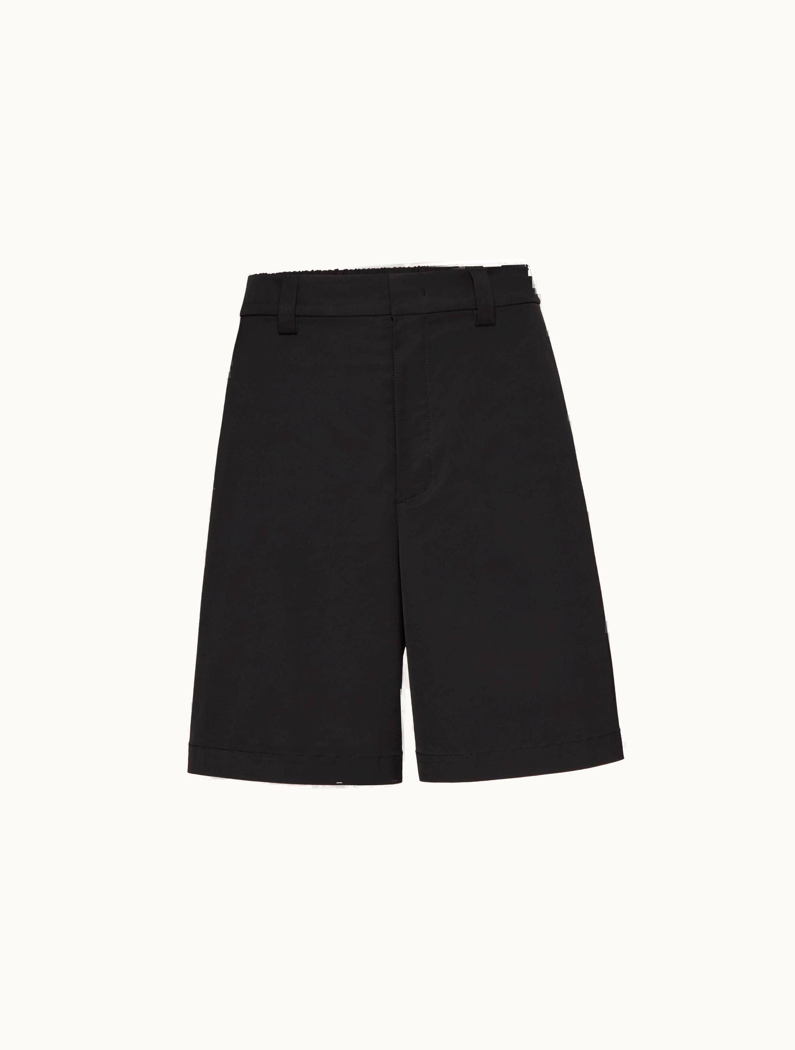 Valentino Nylon Bermuda Shorts With Maison Valentino Rubber Label For Man In Black