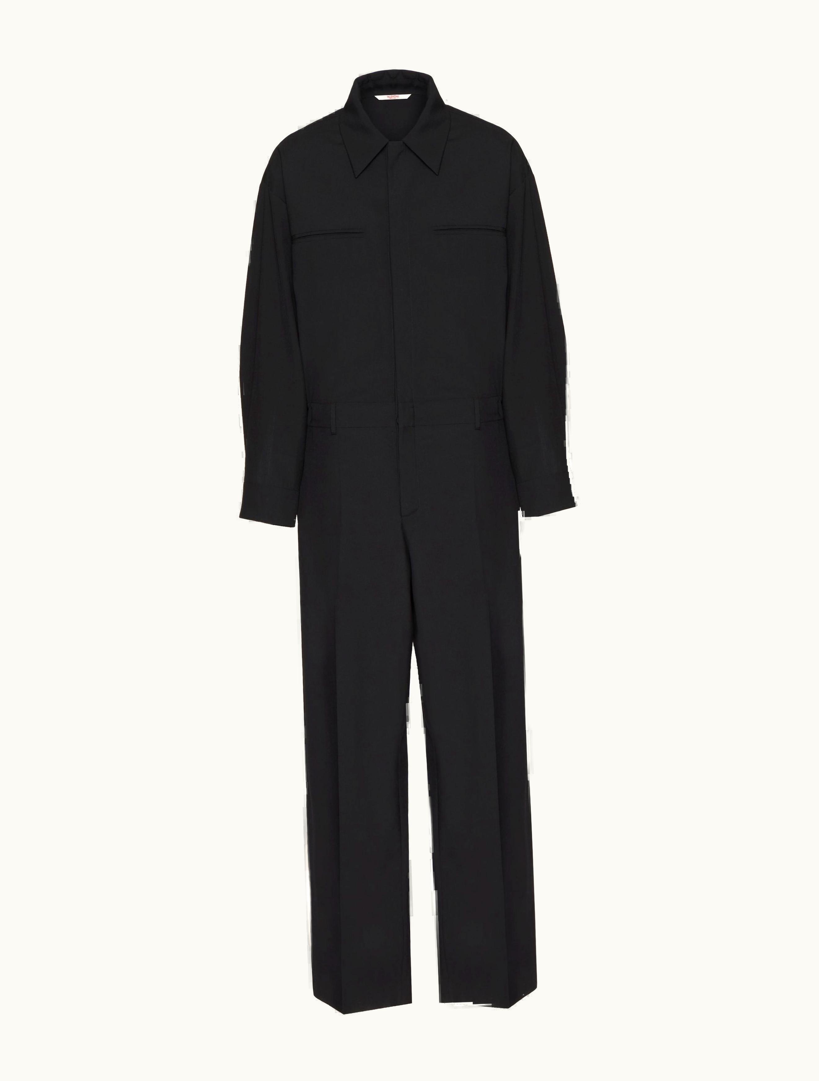 Valentino Valentino Wool Jumpsuit For Man In Black