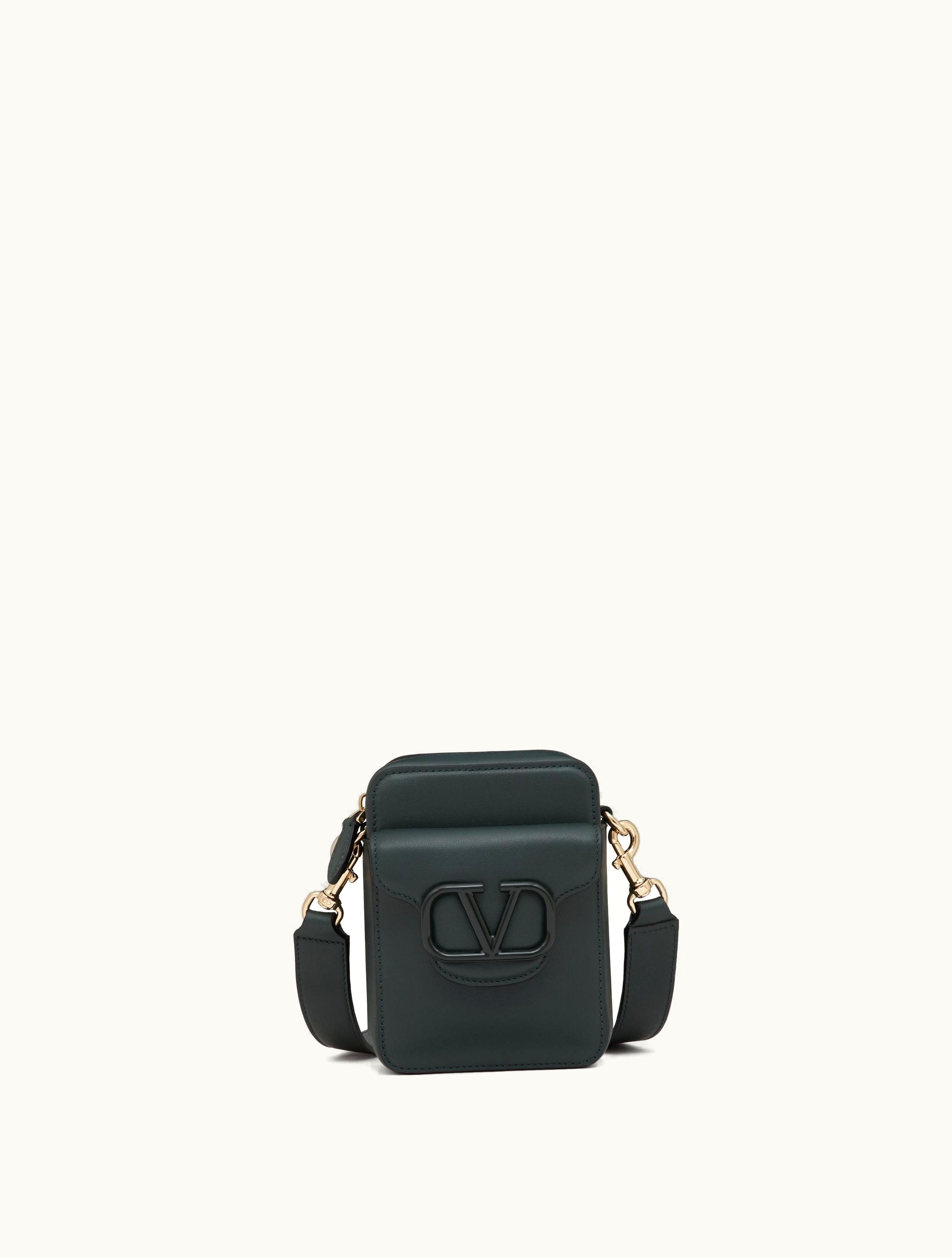 Valentino Valentino Mini Locò Crossbody Calfskin Bag For Man In Mountain View MOUNTAIN VIEW