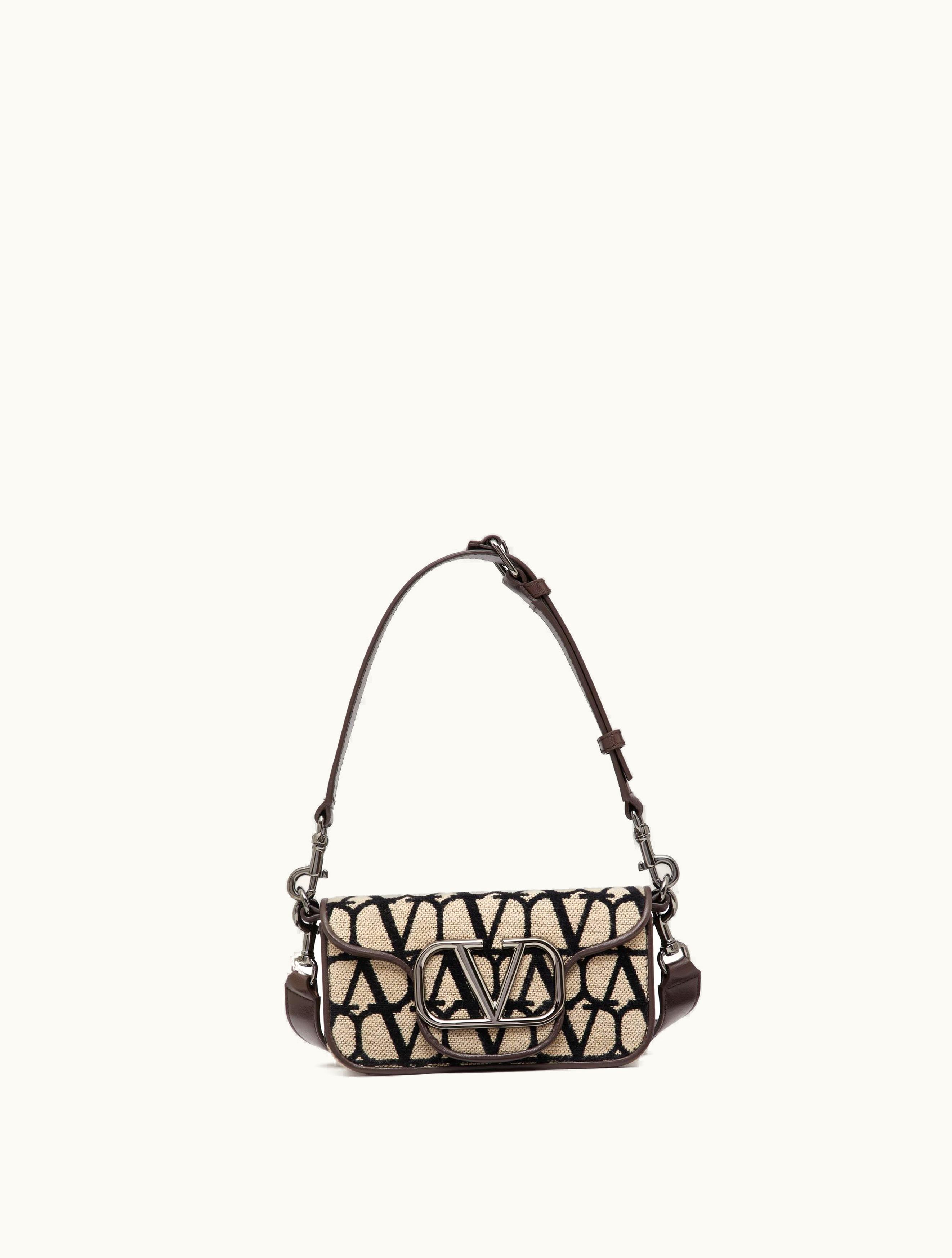 Valentino Valentino Mini Locò Toile Iconographe Shoulder Bag For Man In Beige / Black