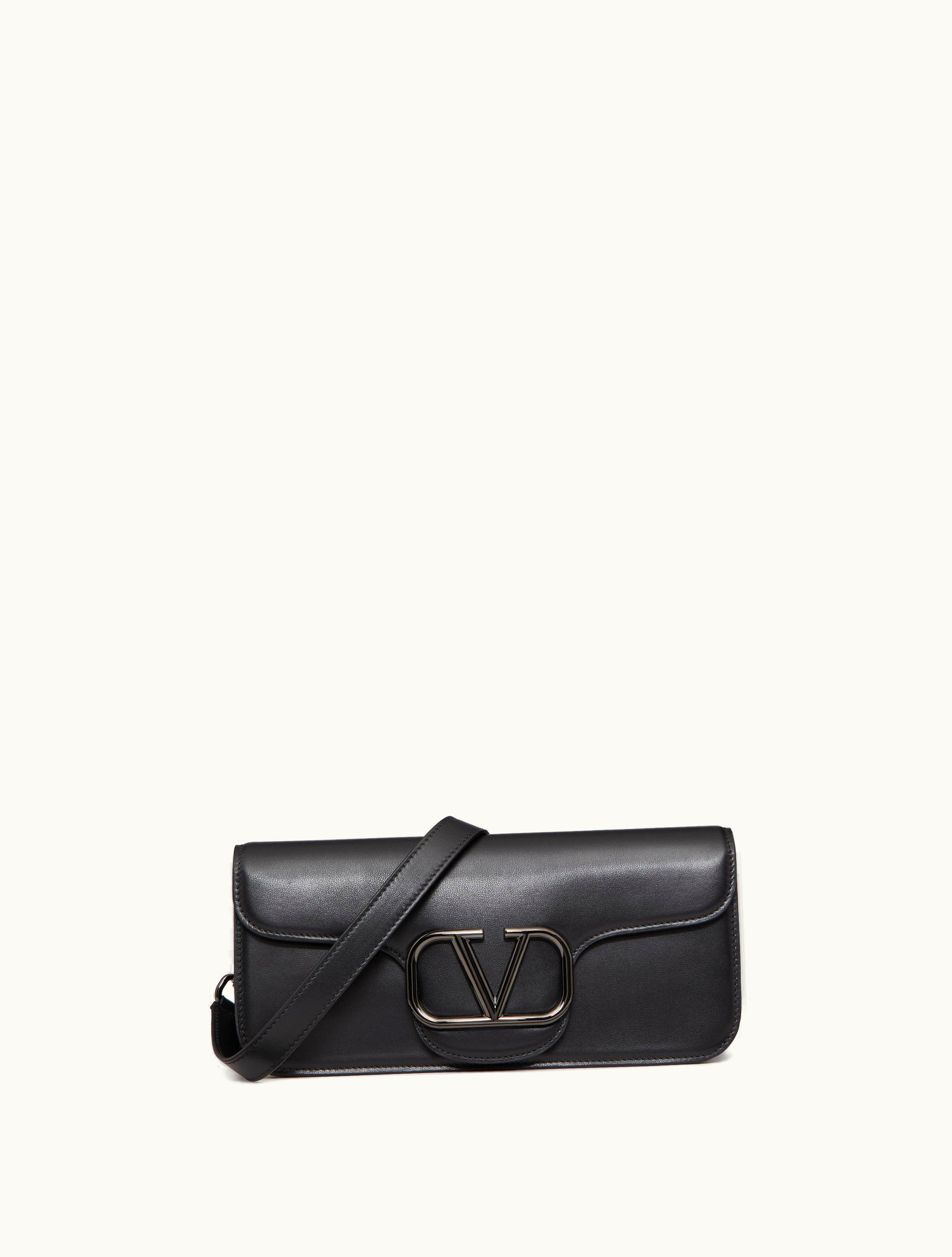 Valentino Valentino Locò Crossbody Calfskin Bag For Man In Black