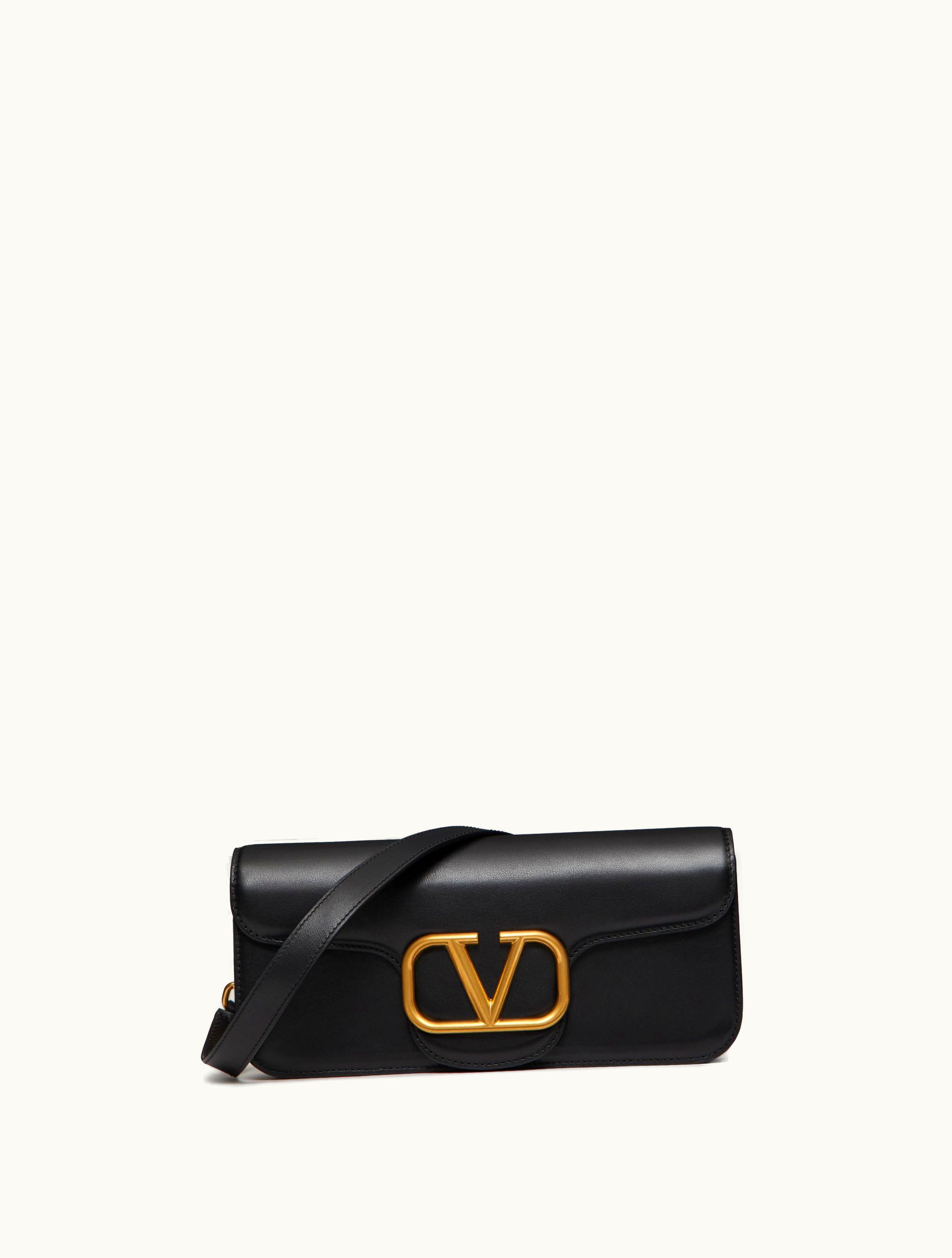 Valentino Valentino Locò Calfskin Crossbody Bag For Man In Black