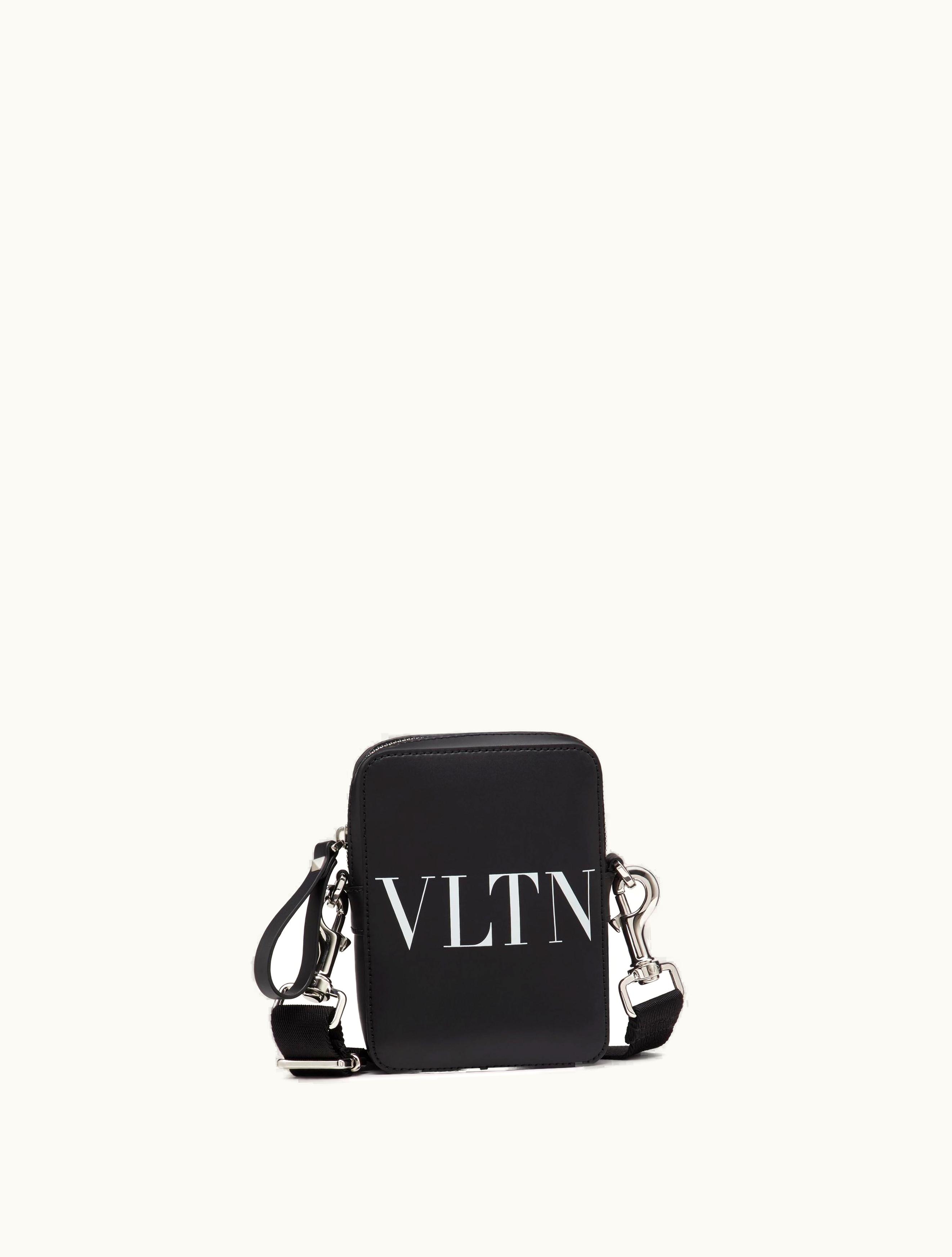 Valentino Valentino Small Vltn Leather Crossbody Bag For Man In Black BLACK