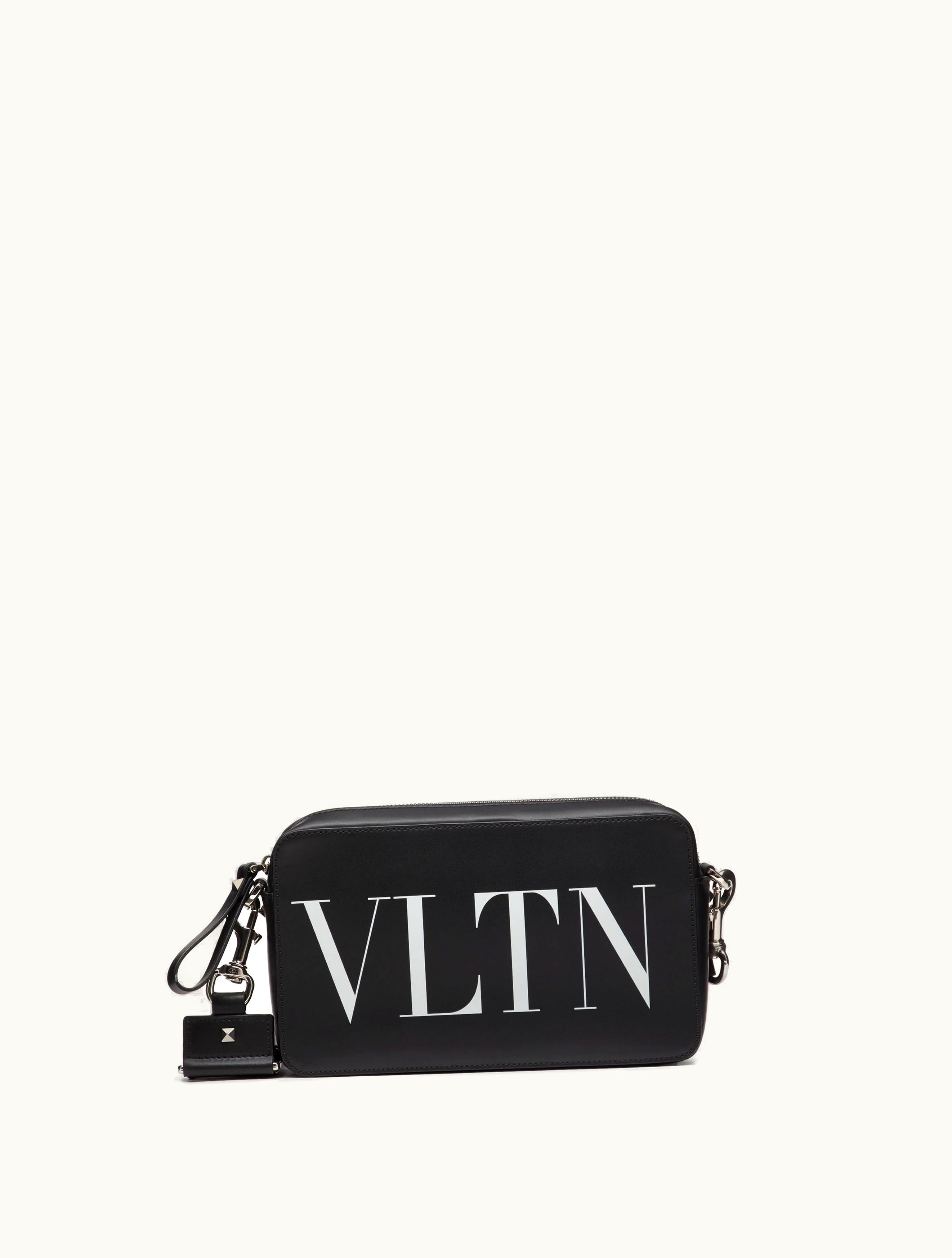 Valentino Valentino Vltn Leather Crossbody Bag For Man In Black BLACK