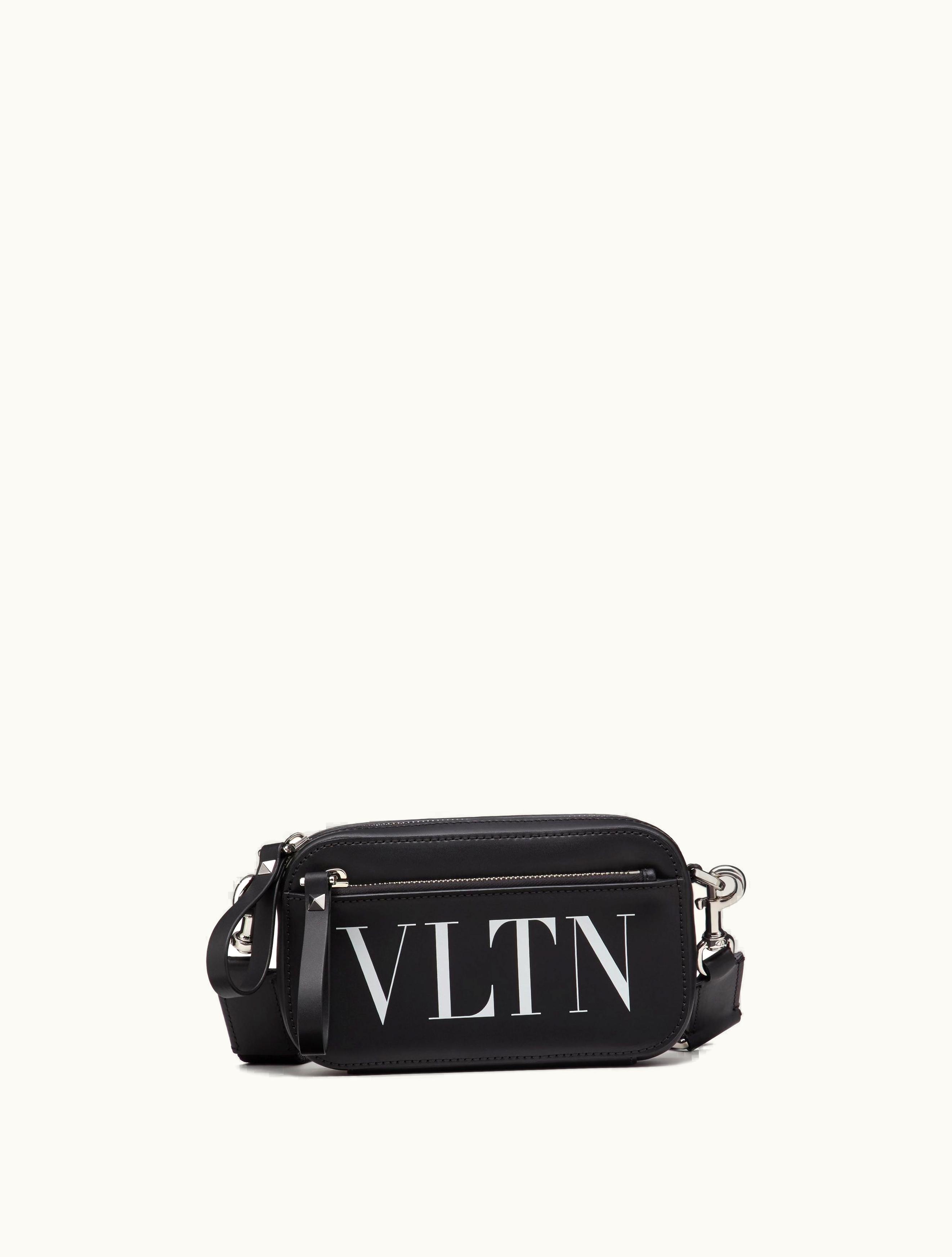Valentino Valentino Small Vltn Leather Crossbody Bag For Man In Black YB0954WJW_0NI