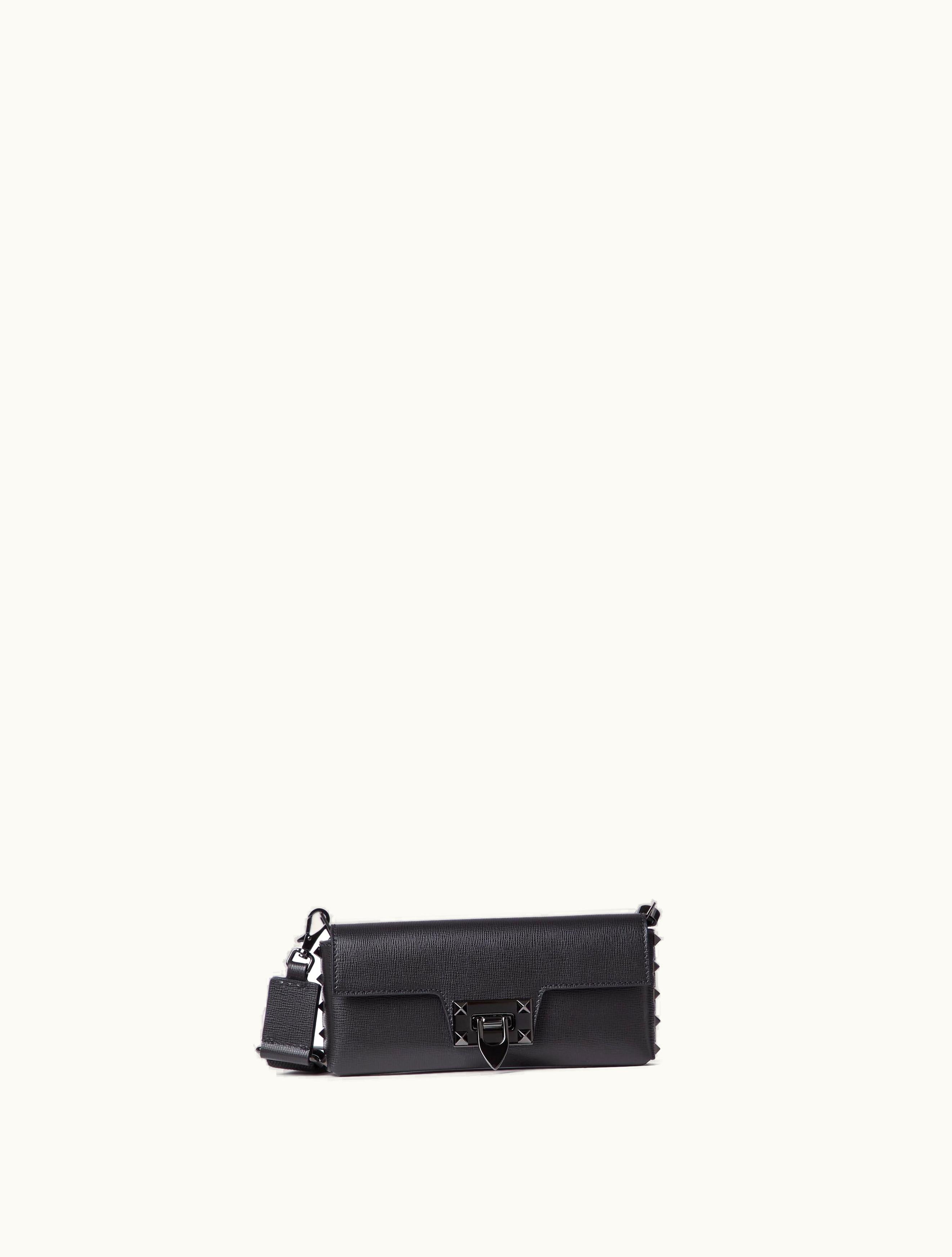 Valentino Valentino Rockstud Mini Crossbody Bag For Man In Black