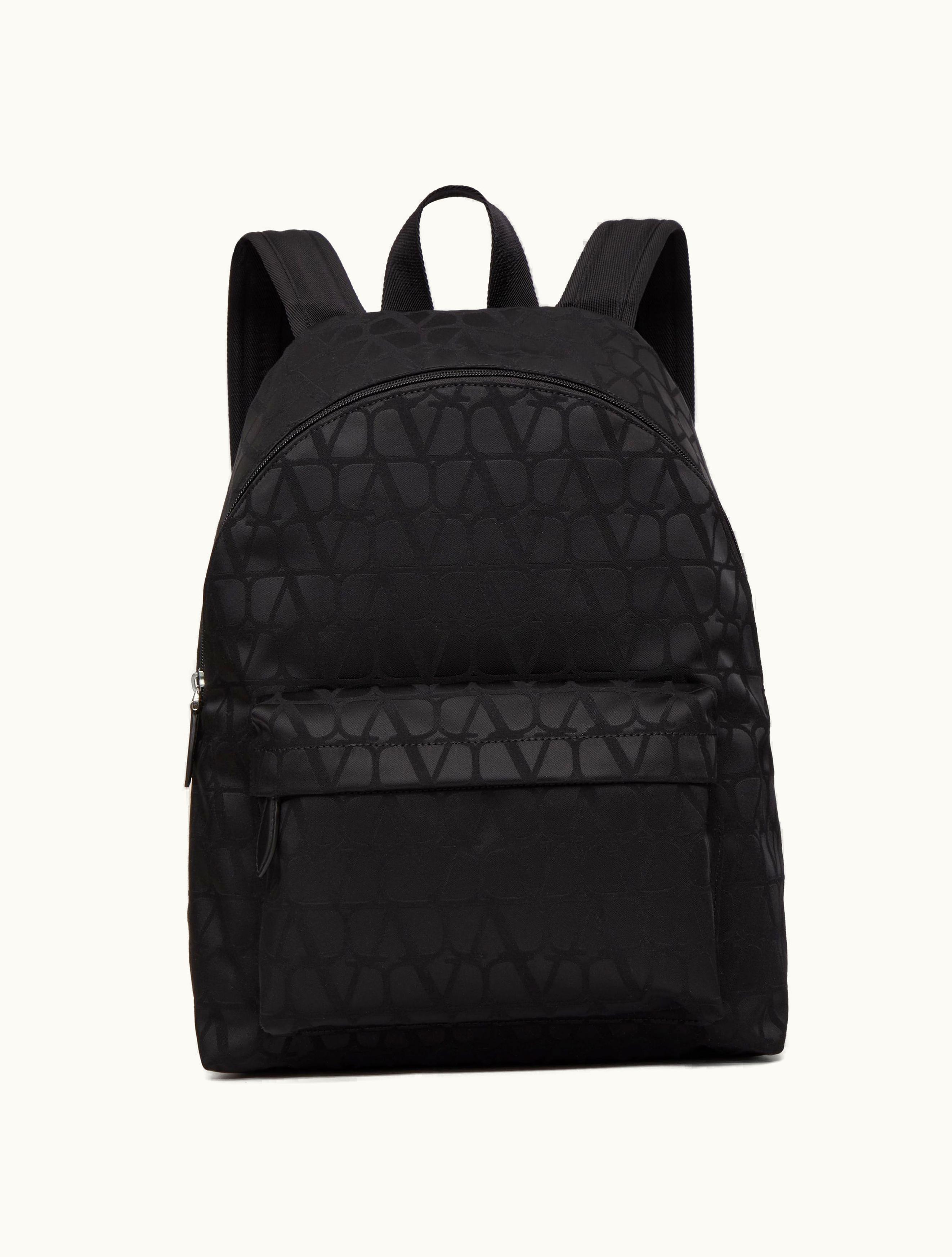 Valentino Valentino Toile Iconographe Backpack In Technical Fabric For Man In Clay