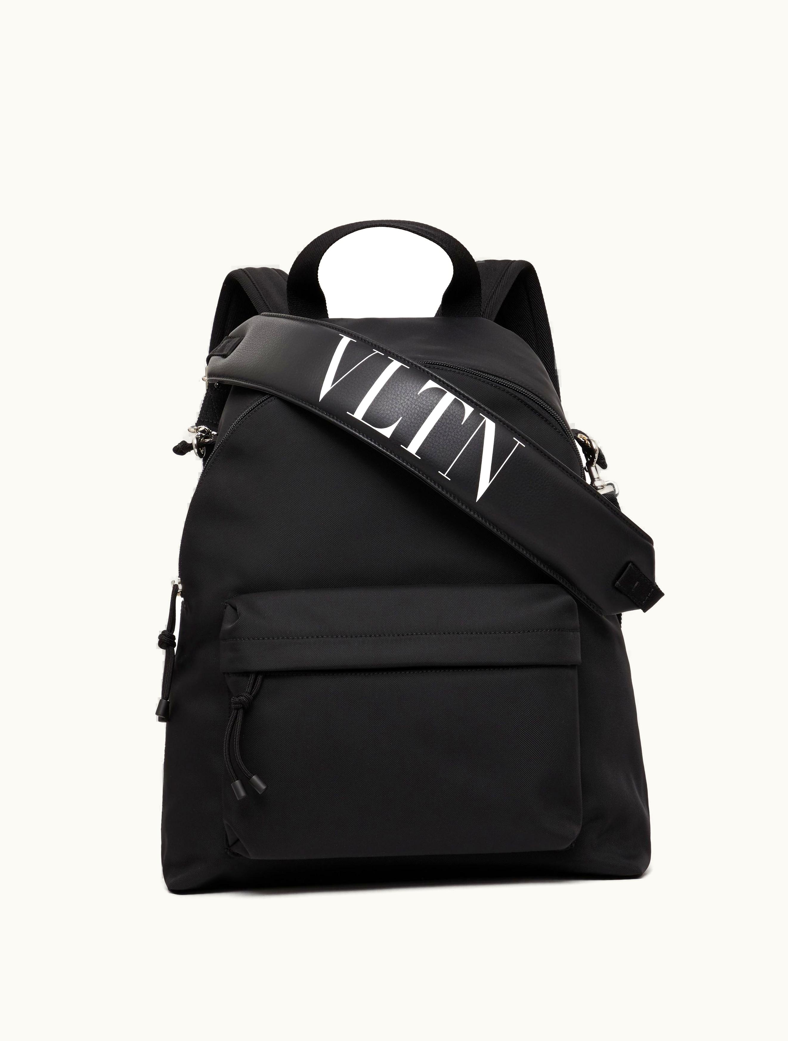 Valentino Valentino Vltn Nylon Backpack For Man In Black / White