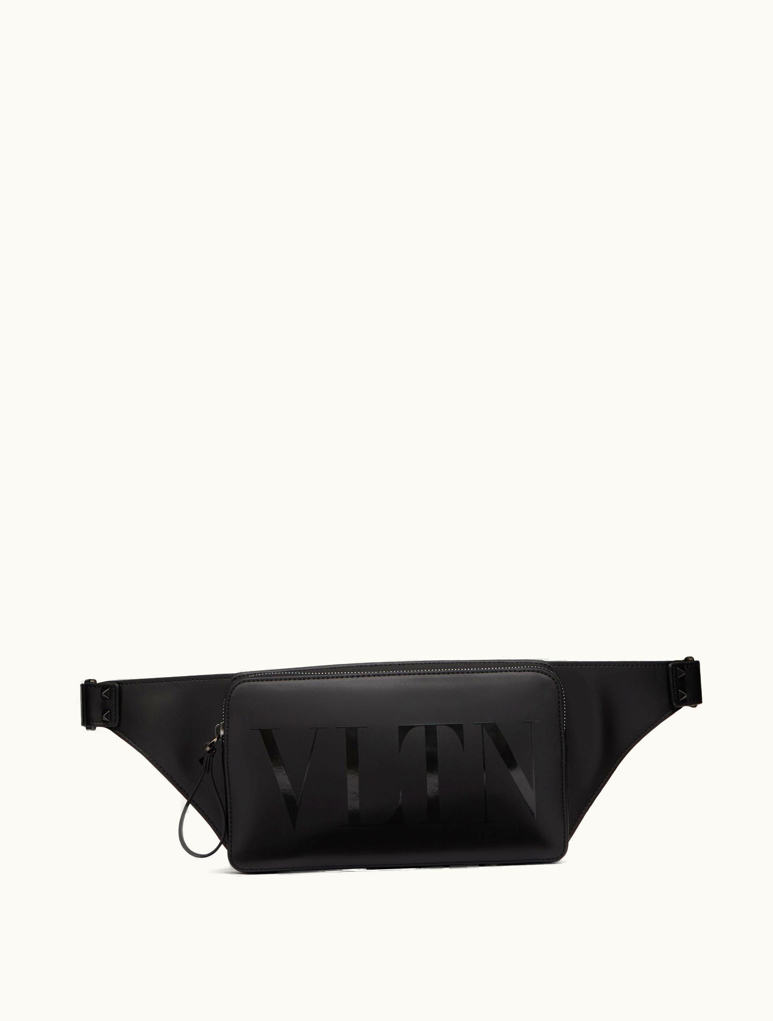 Valentino Valentino Vltn Leather Belt Bag For Man In Black