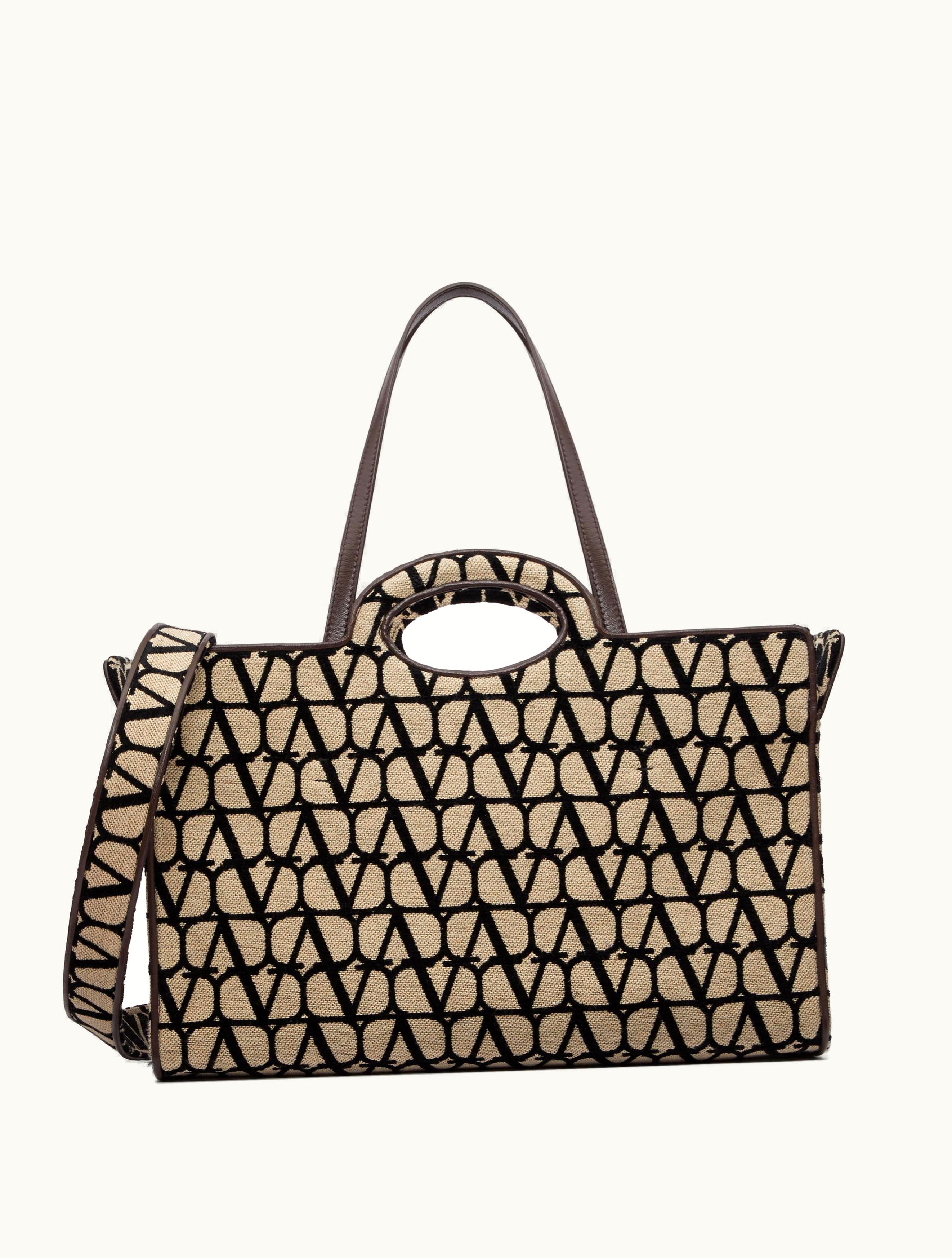 Valentino Valentino Le Troisieme Toile Iconographe Shopping Bag For Man In Beige / Black