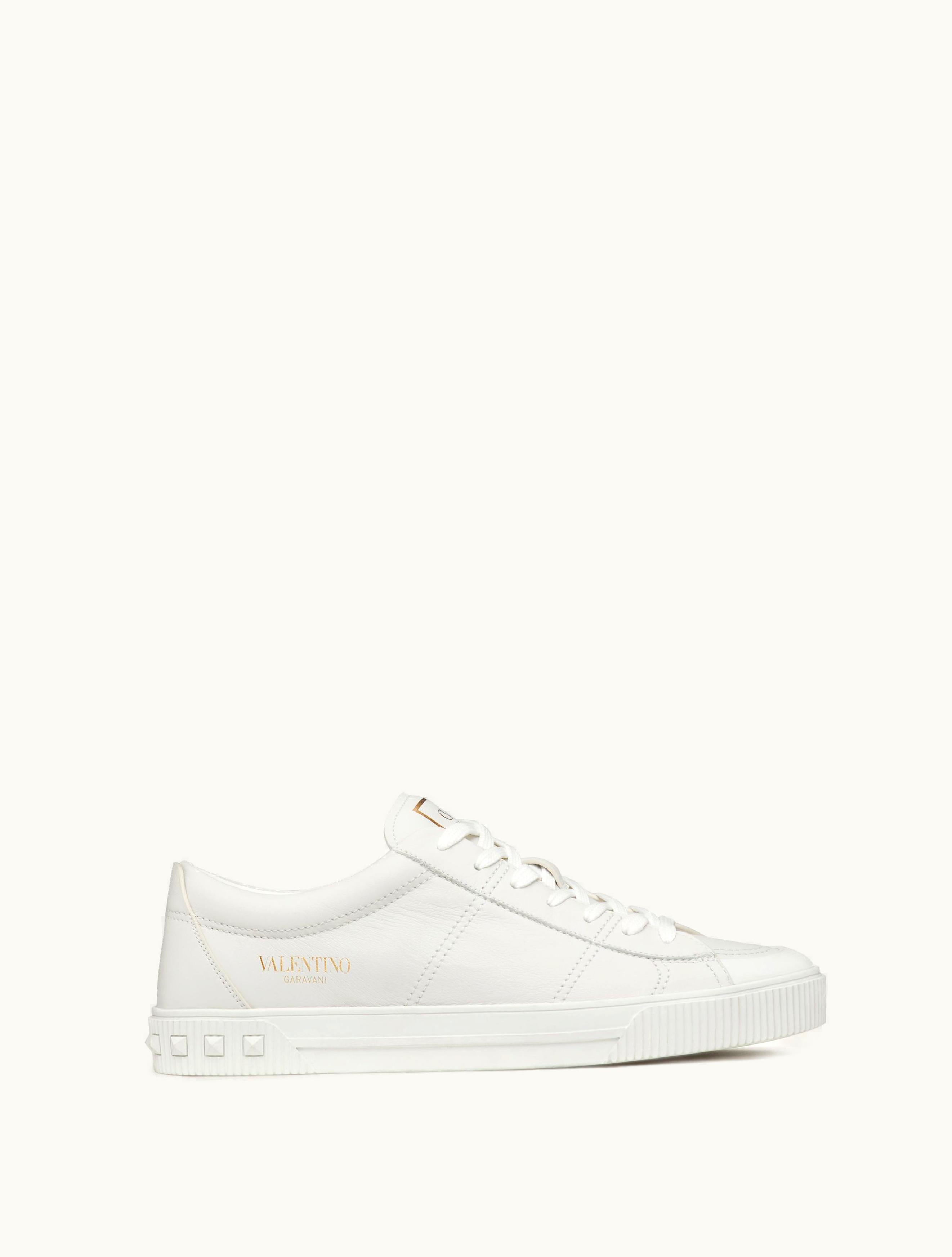 Valentino Valentino Cityplanet Calfskin Sneaker For Man In White