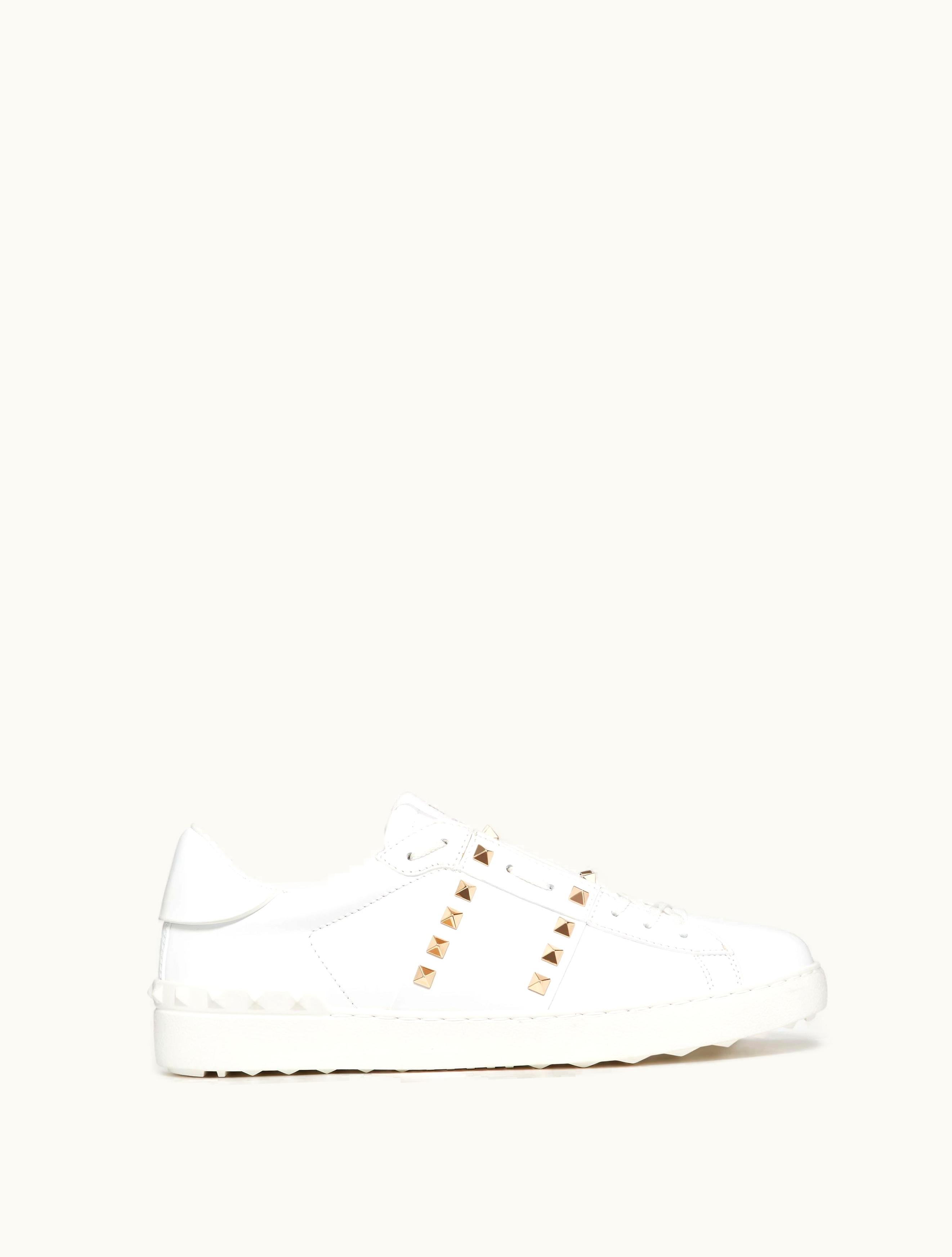 Valentino Valentino Calfskin Rockstud Untitled Sneaker For Man In White