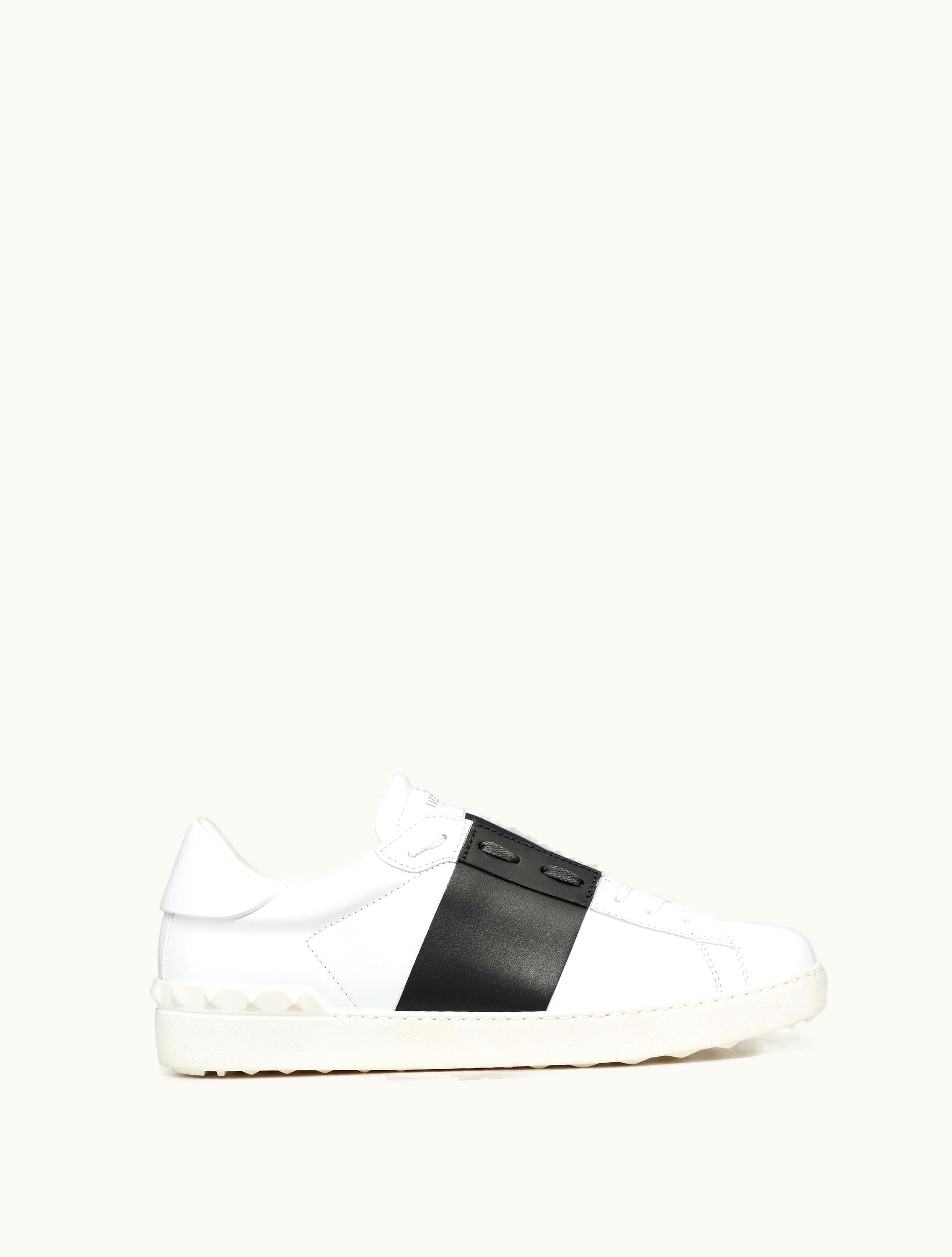 Valentino Valentino Calfskin Open Sneaker For Man In White / Marine
