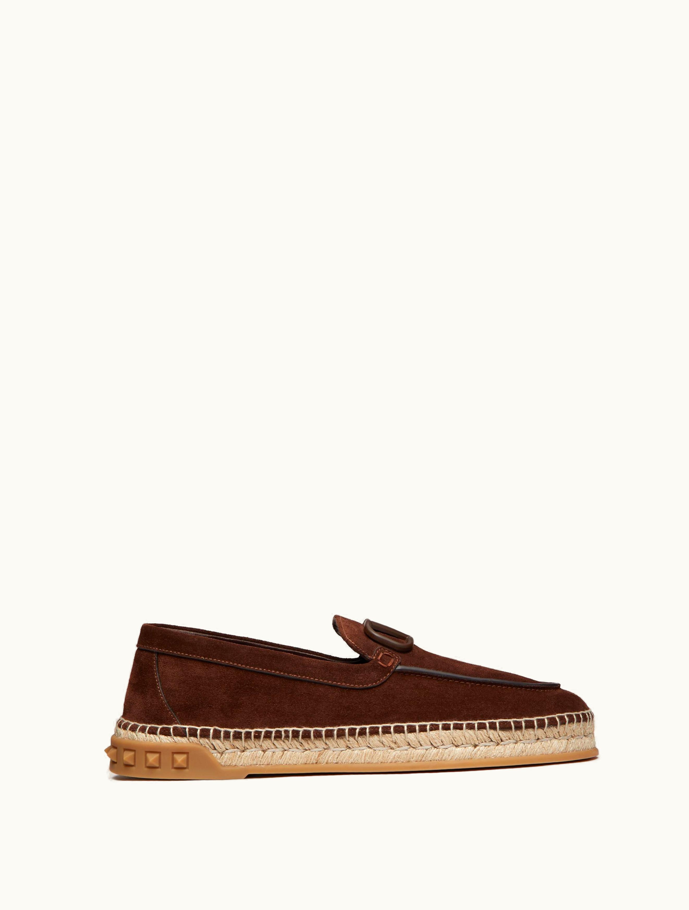 Valentino Valentino Leisure Flows Espadrilles In Split Leather For Man In Fondant