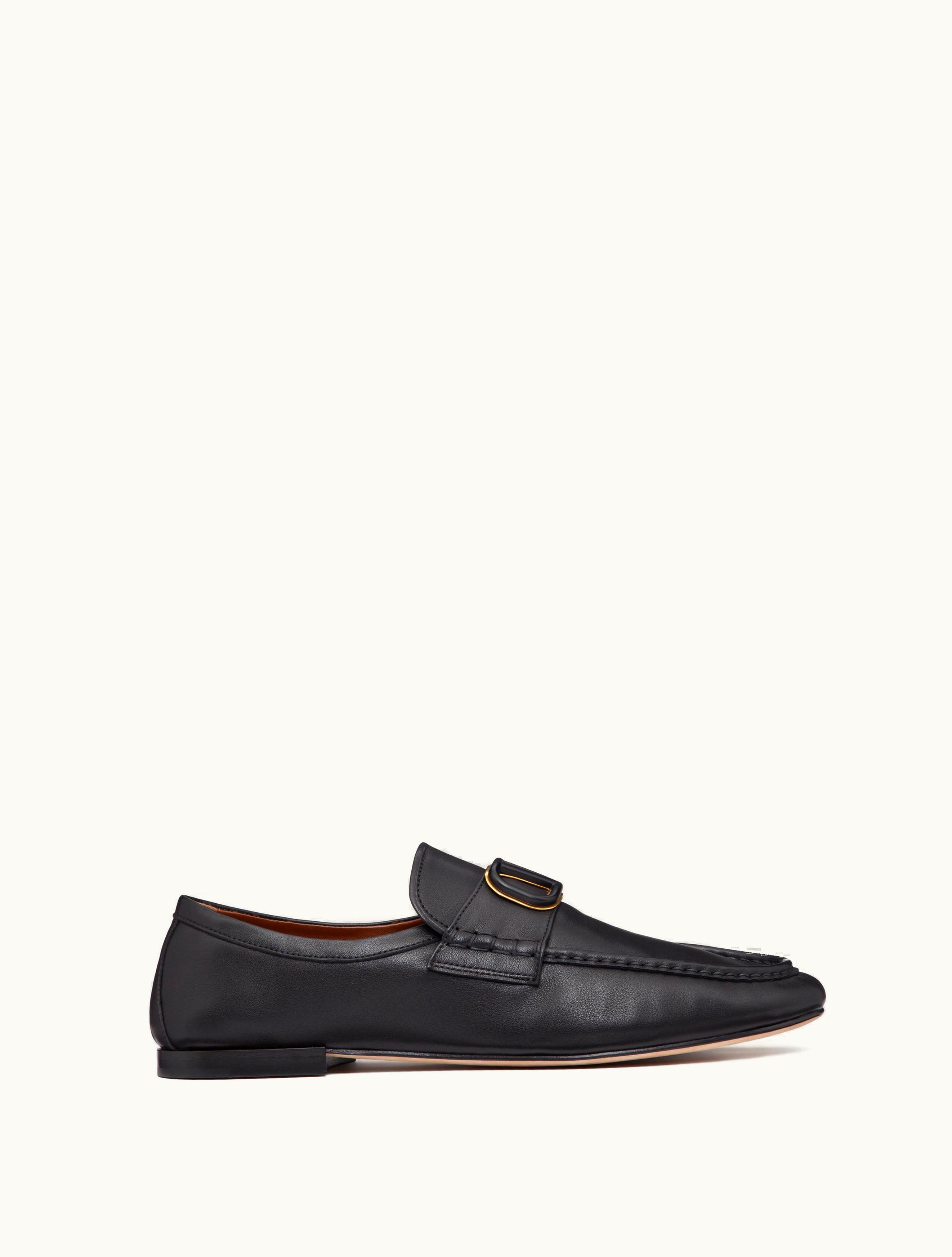 Valentino Valentino Vlogo Signature Calfskin Nappa Loafer For Man In Fondant