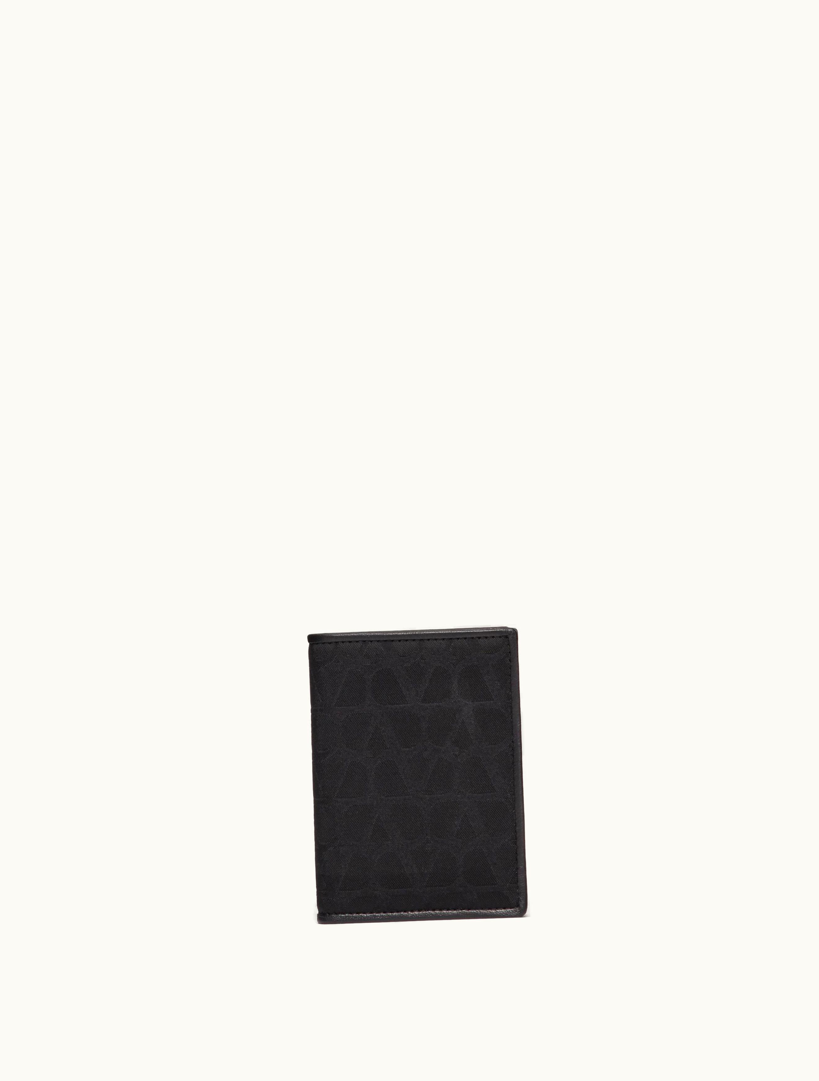 Valentino Valentino Toile Iconographe Wallet In Technical Fabric With Leather Details For Man In Black BLACK
