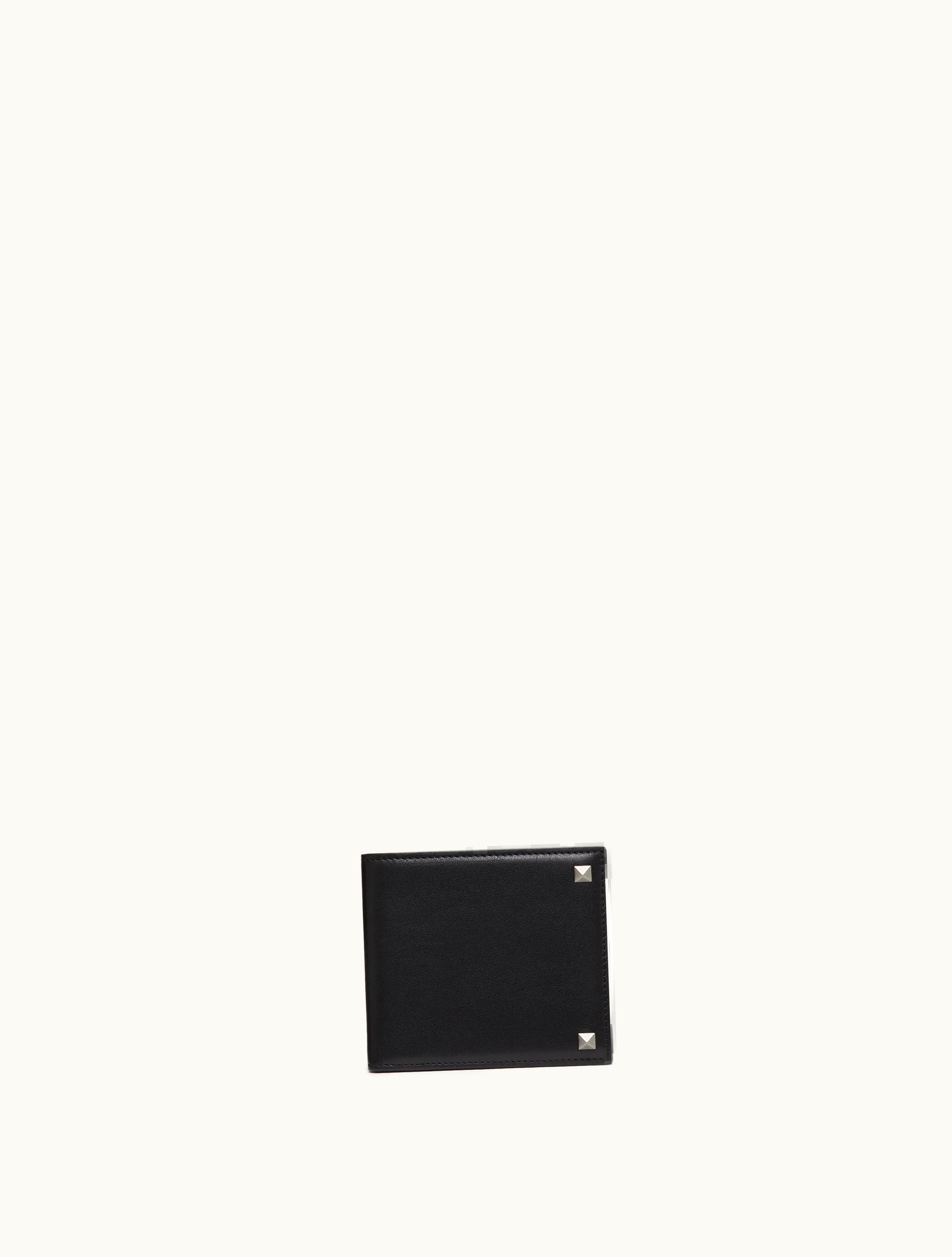 Valentino Valentino Rockstud Wallet For Man In Black