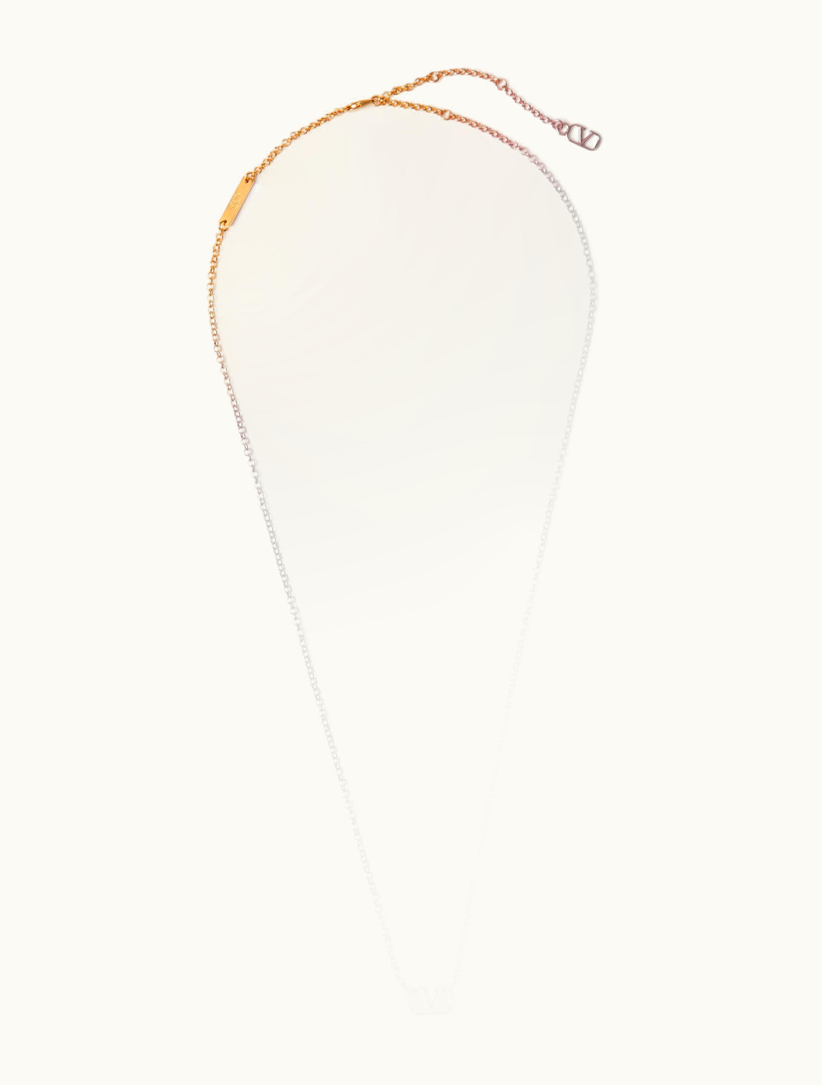 Valentino Valentino Vlogo Signature Metal Necklace For Man In Gold