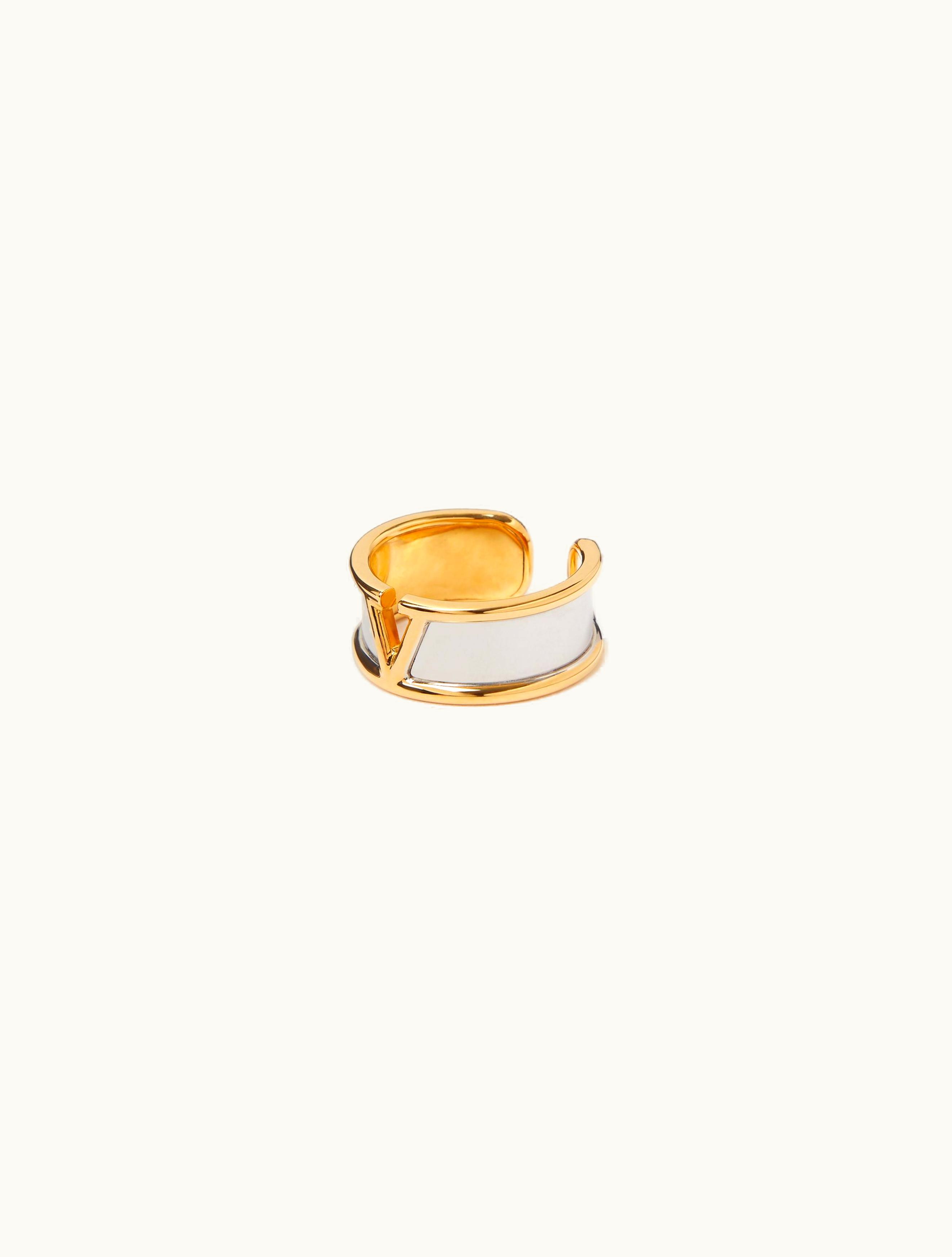 Valentino Valentino Vlogo Signature Metal Ring For Man In Gold