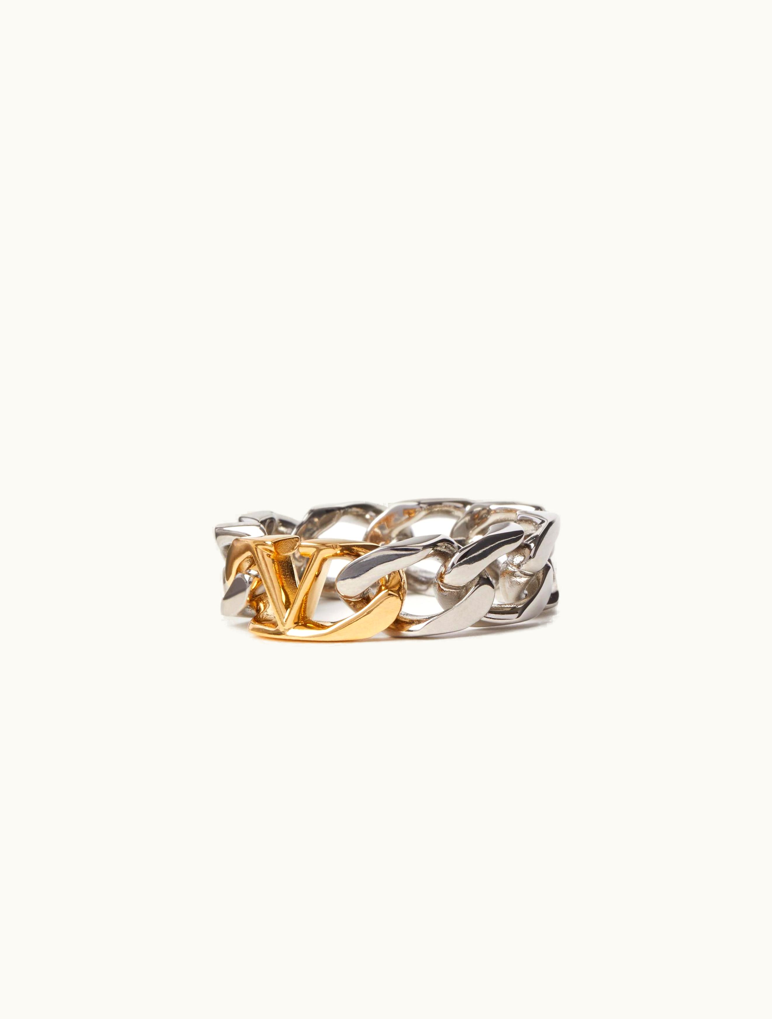 Valentino Valentino Vlogo Chain Metal Ring For Man In Gold