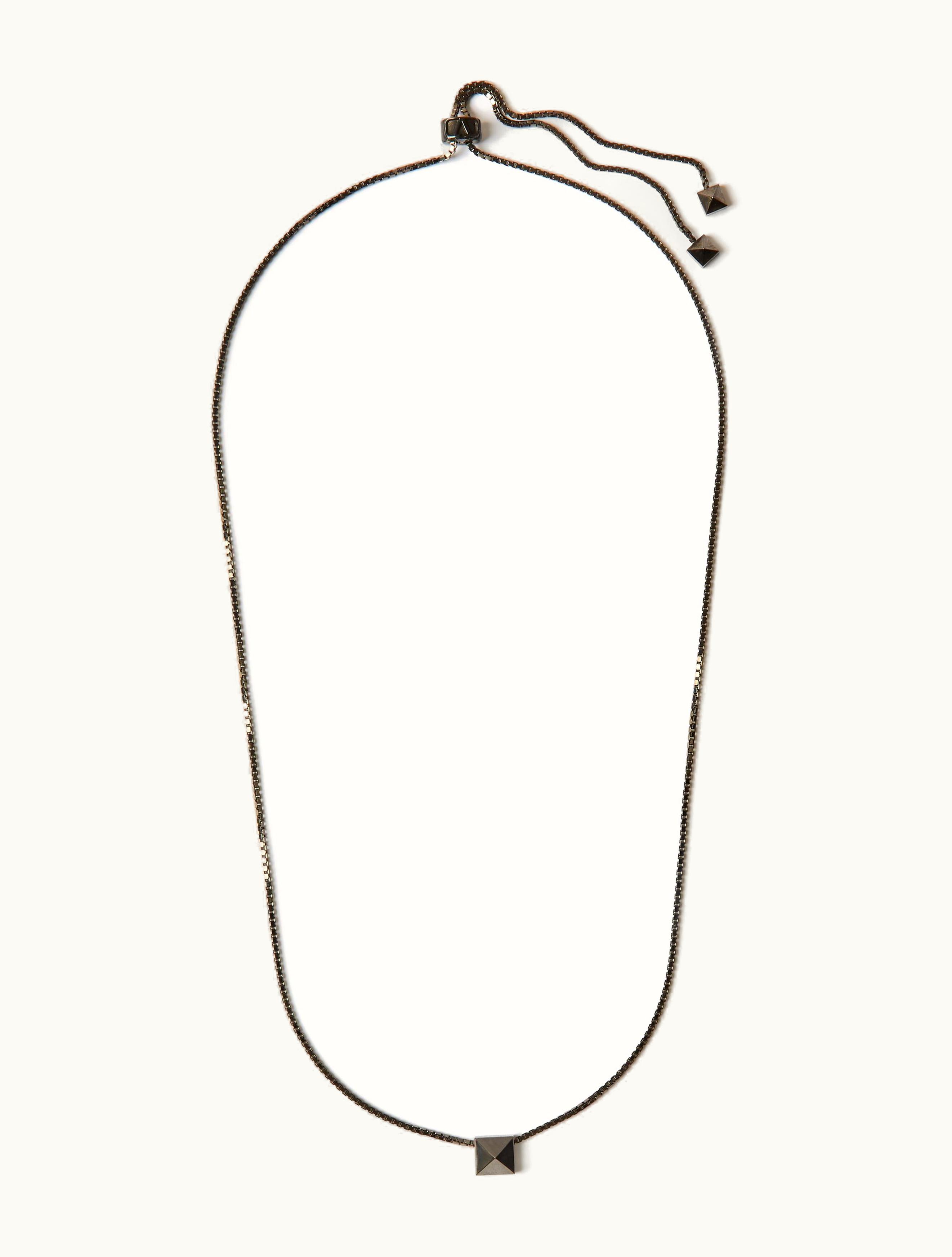 Valentino Valentino Metal Rockstud Necklace For Man In Lead