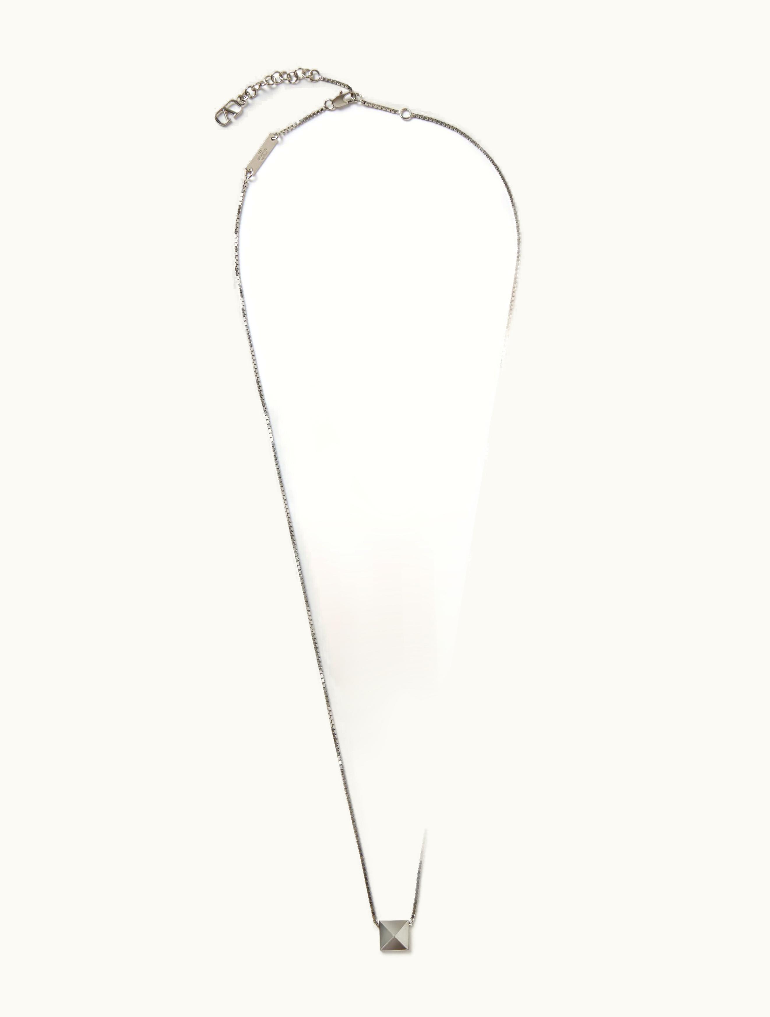 Valentino Valentino Metal Rockstud Necklace For Man In Palladium