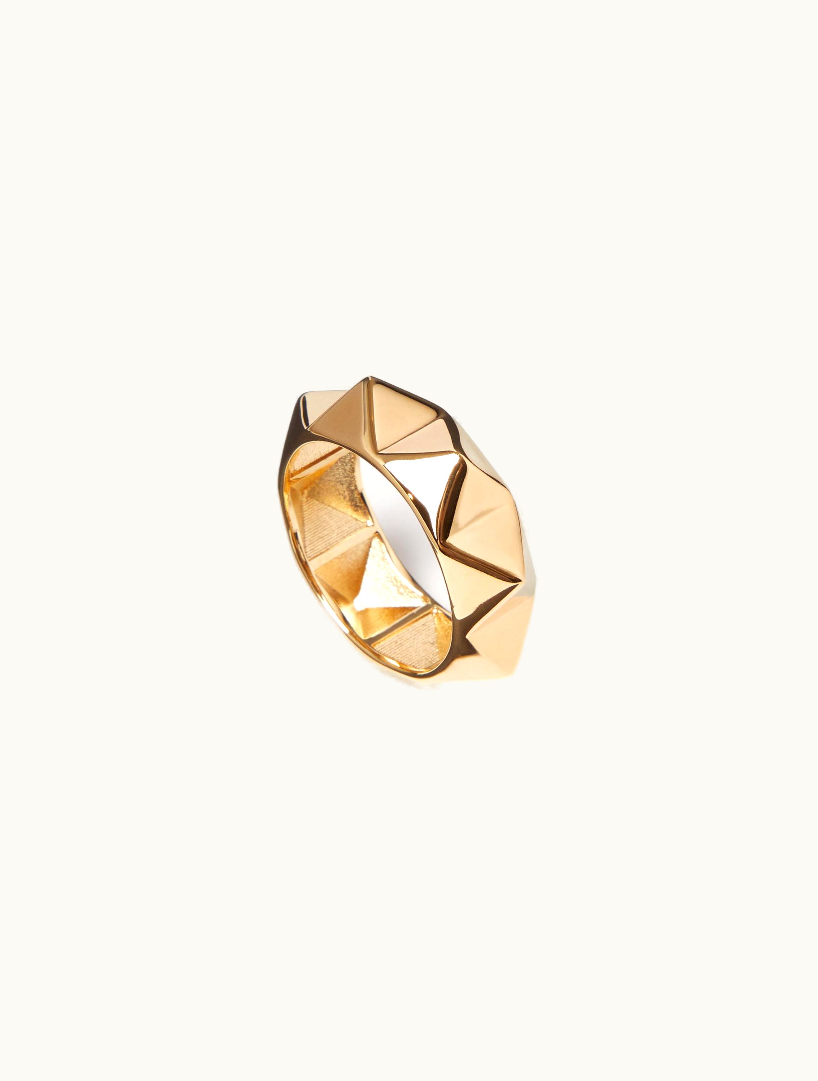 Valentino Valentino Rockstud Metal Ring For Man In Gold