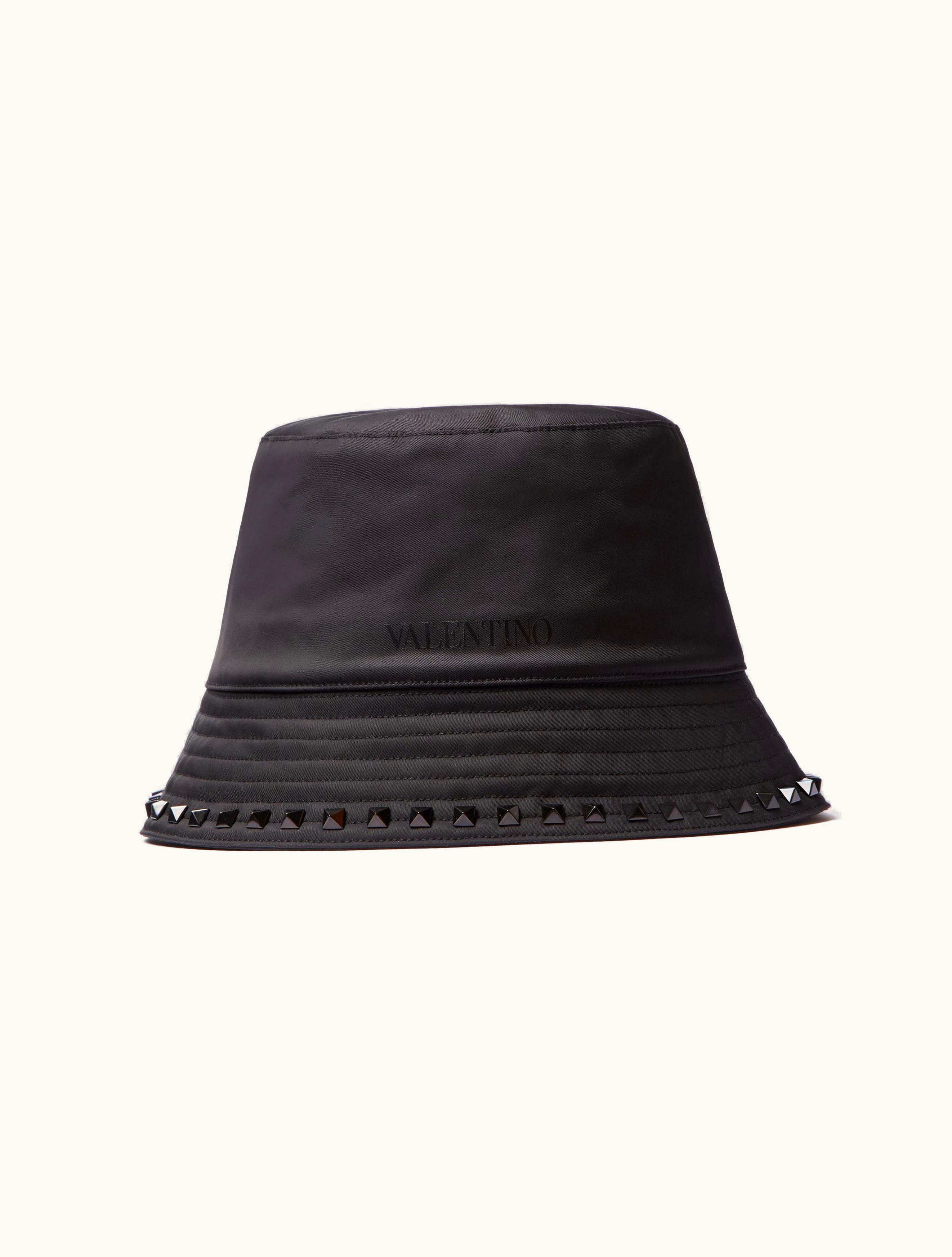 Valentino Valentino Black Untitled Bucket Hat For Man In Black
