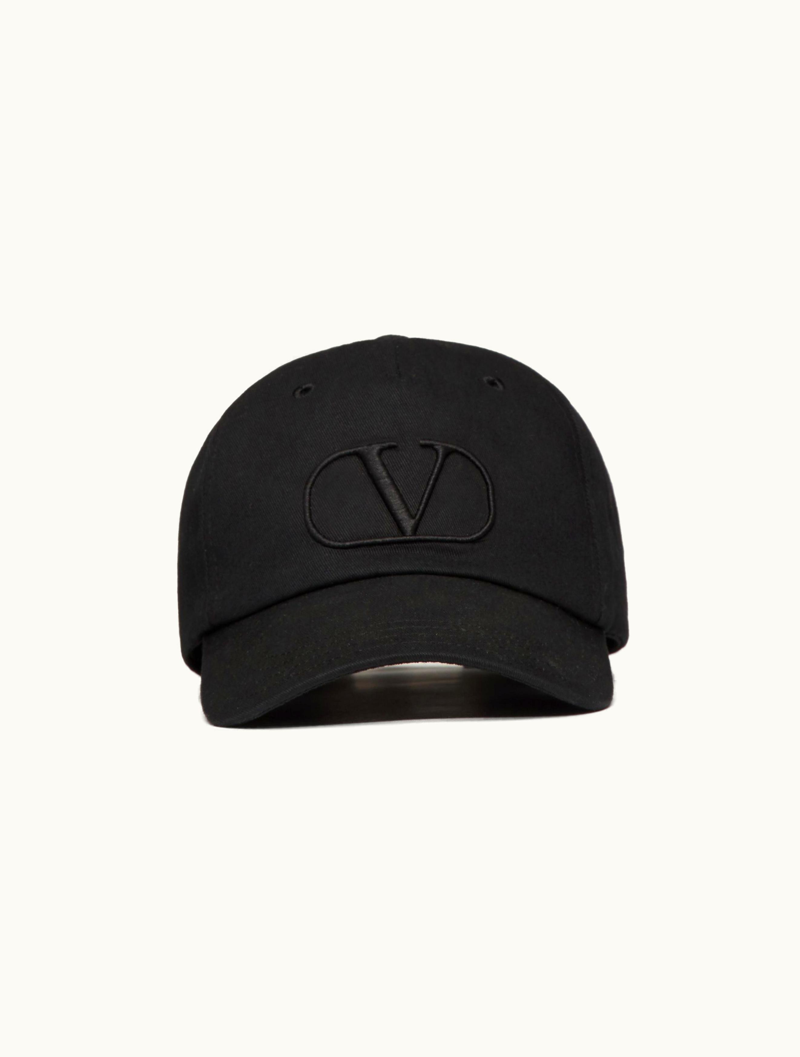 Valentino Vlogo Signature Baseball Cap For Man In Black