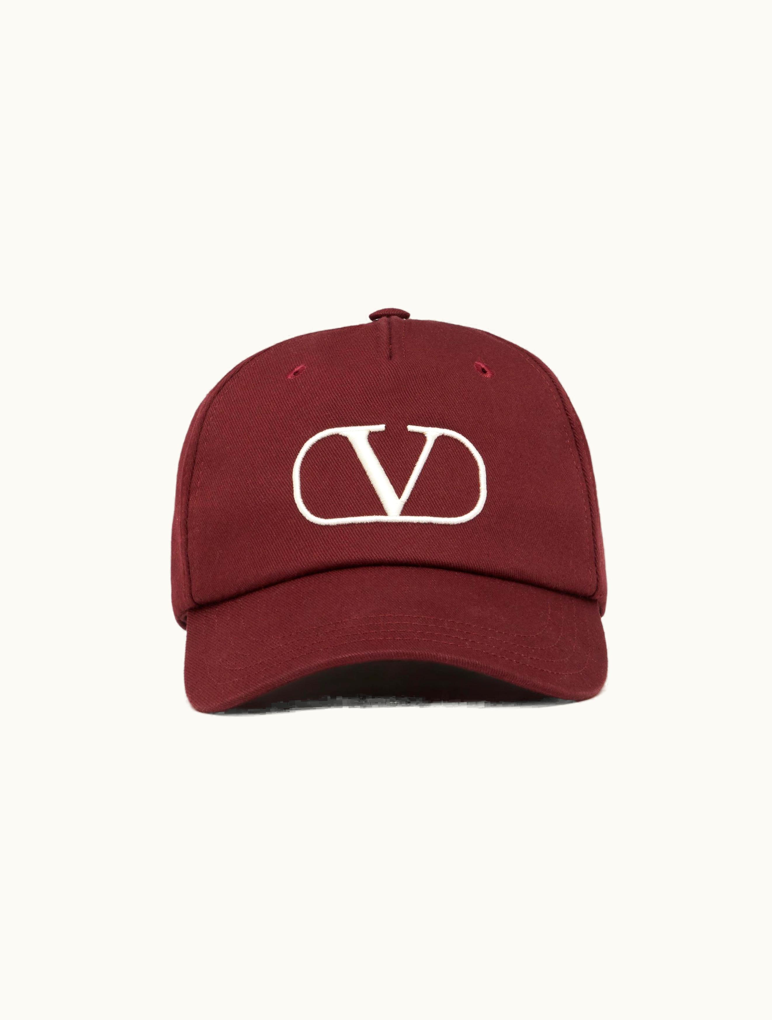 Valentino Vlogo Signature Baseball Cap For Man In Maroon