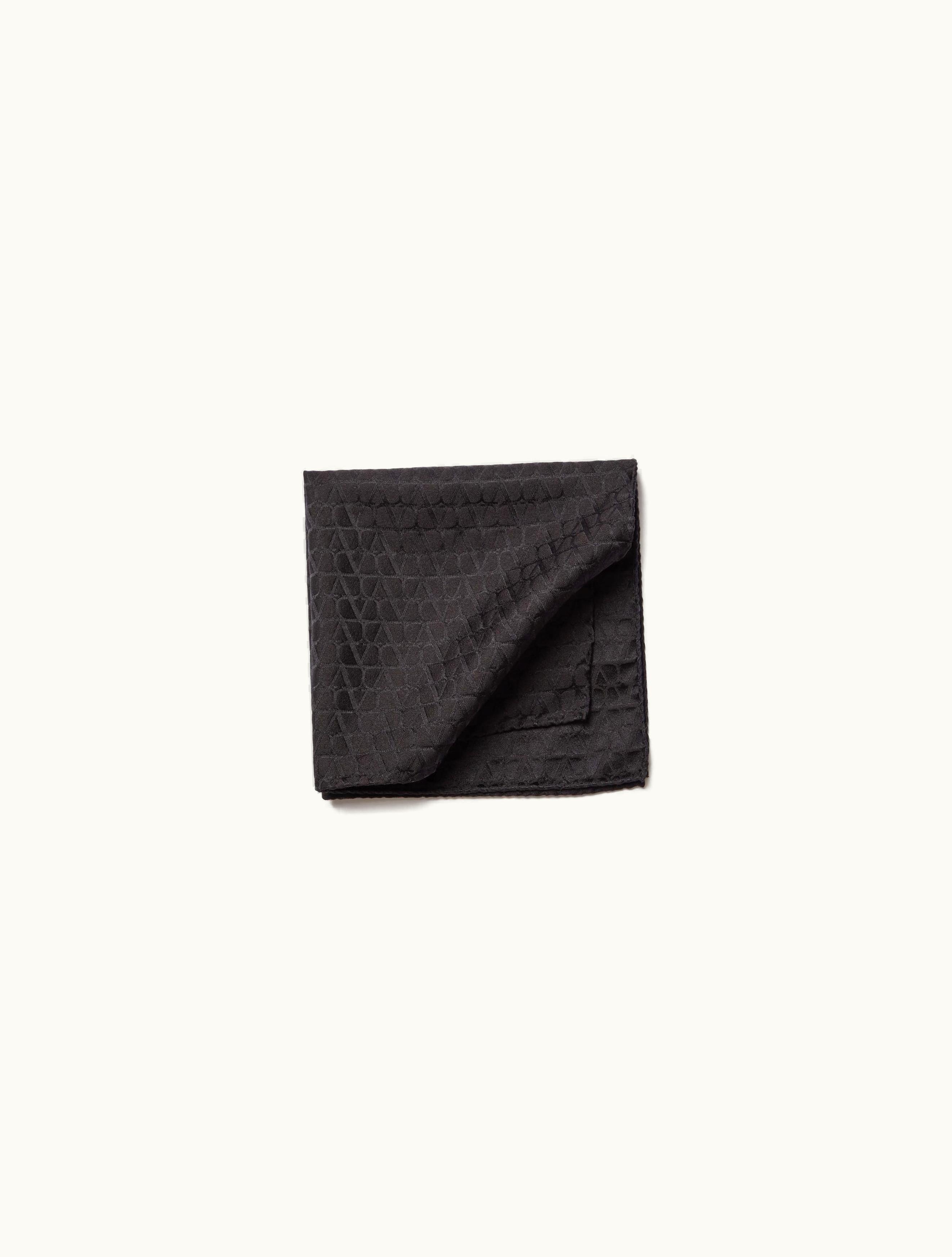 Valentino Toile Iconographe Silk Pocket Square For Man In Black