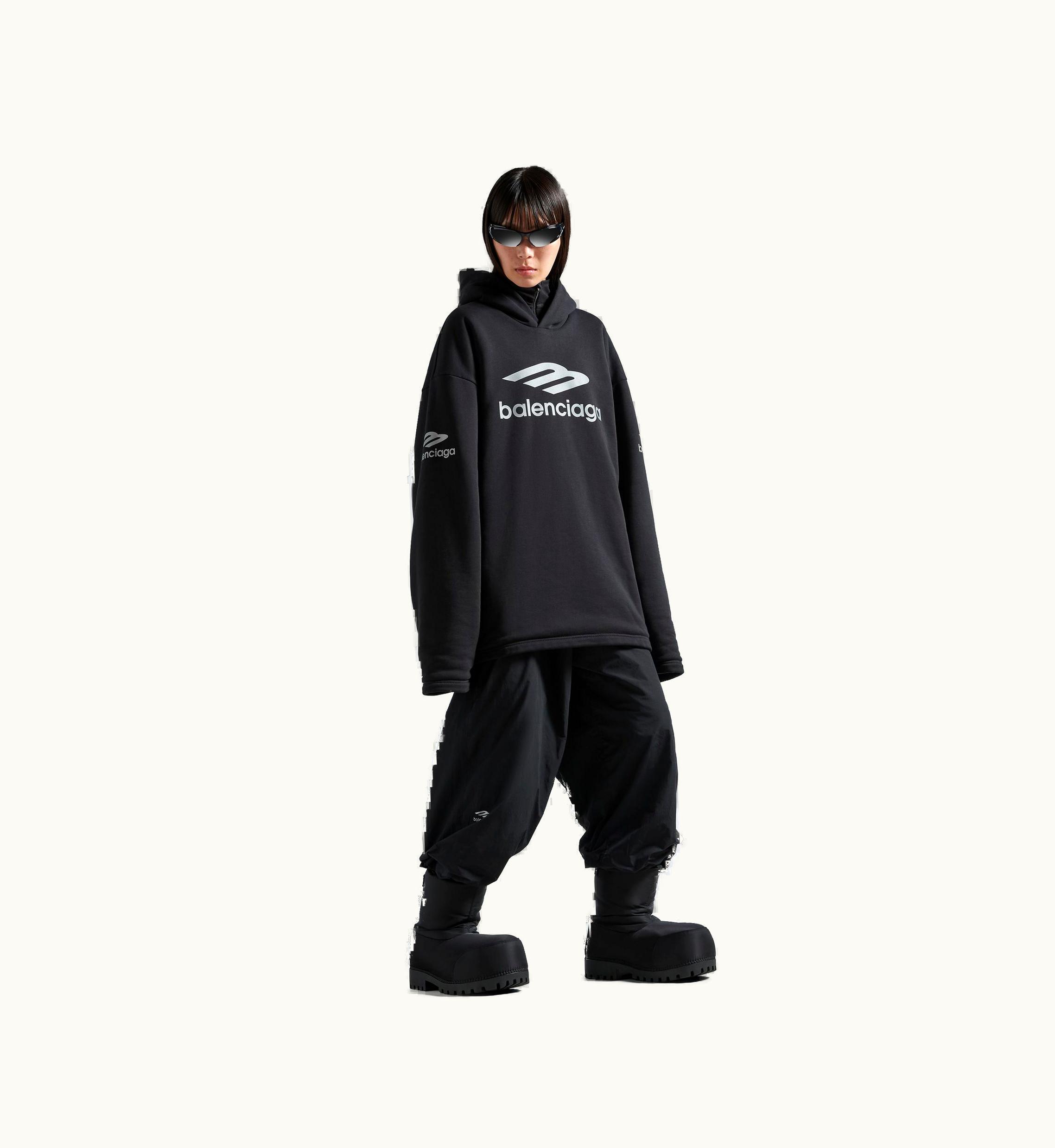 Balenciaga Balenciaga Skiwear - 3b Sports Icon Water Repellent Hoodie Oversized In Black