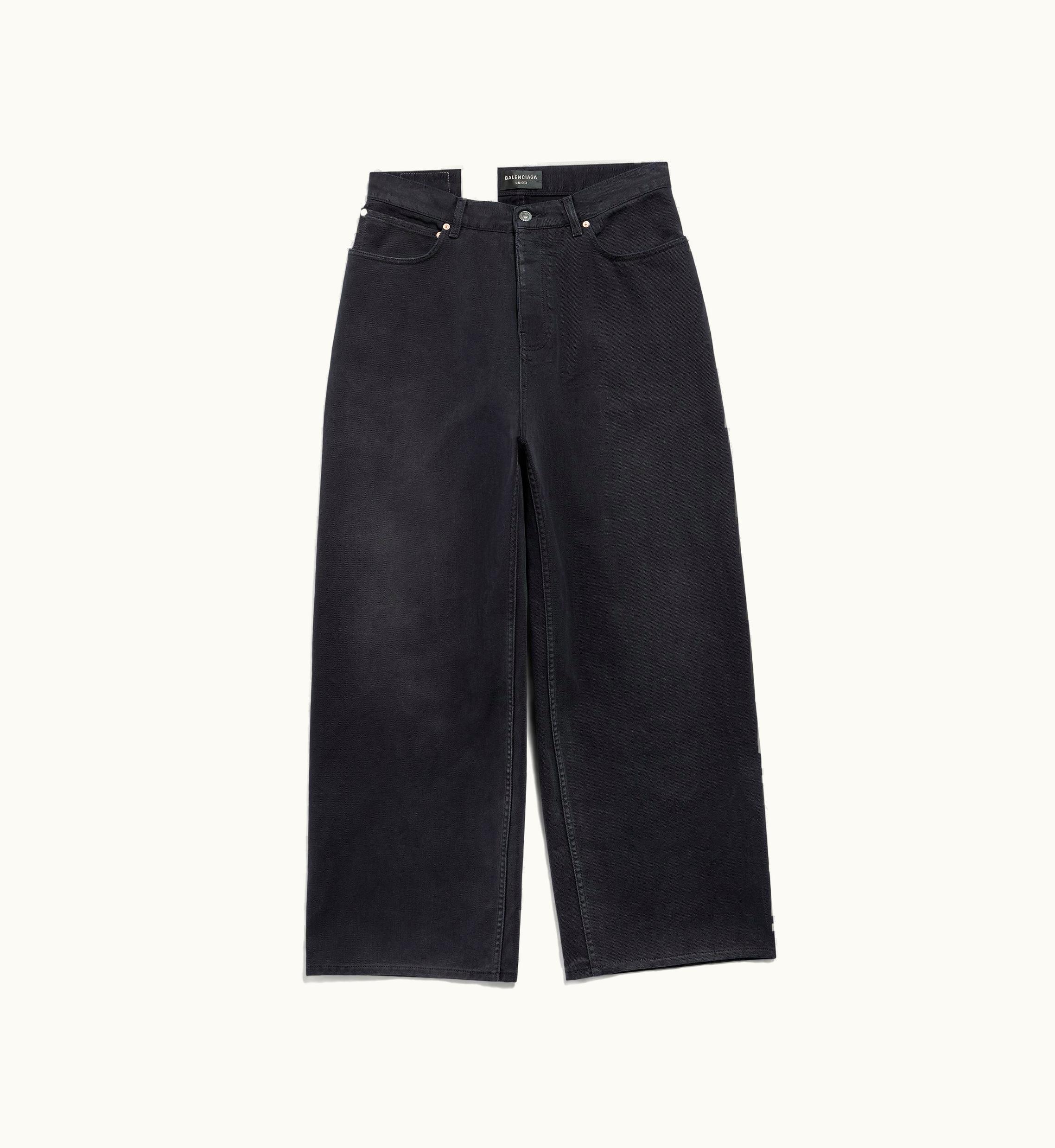 Balenciaga Balenciaga Denim Size Sticker Baggy Pants In Black