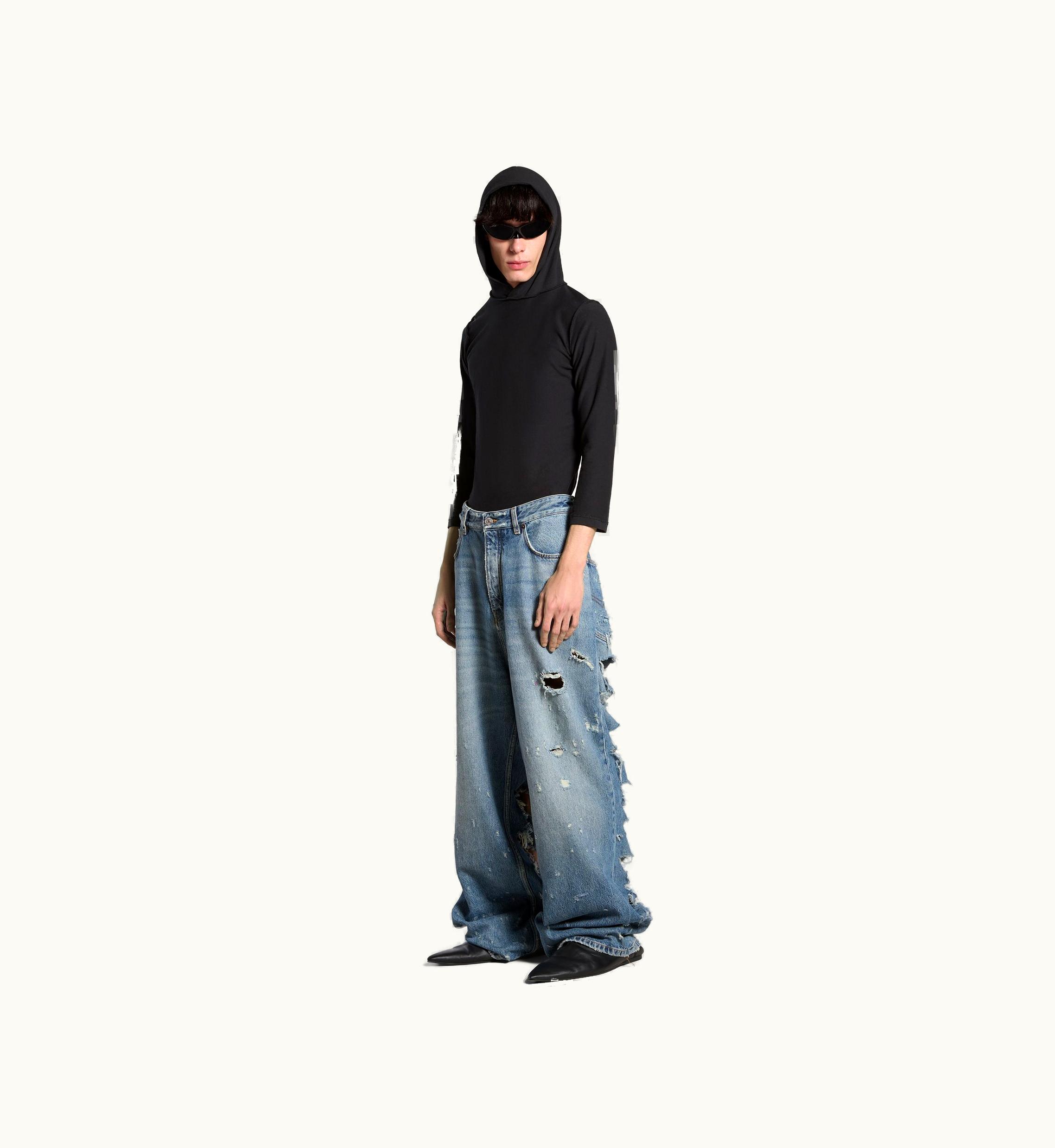Balenciaga Balenciaga Super Destroyed Baggy Pants In Light Blue