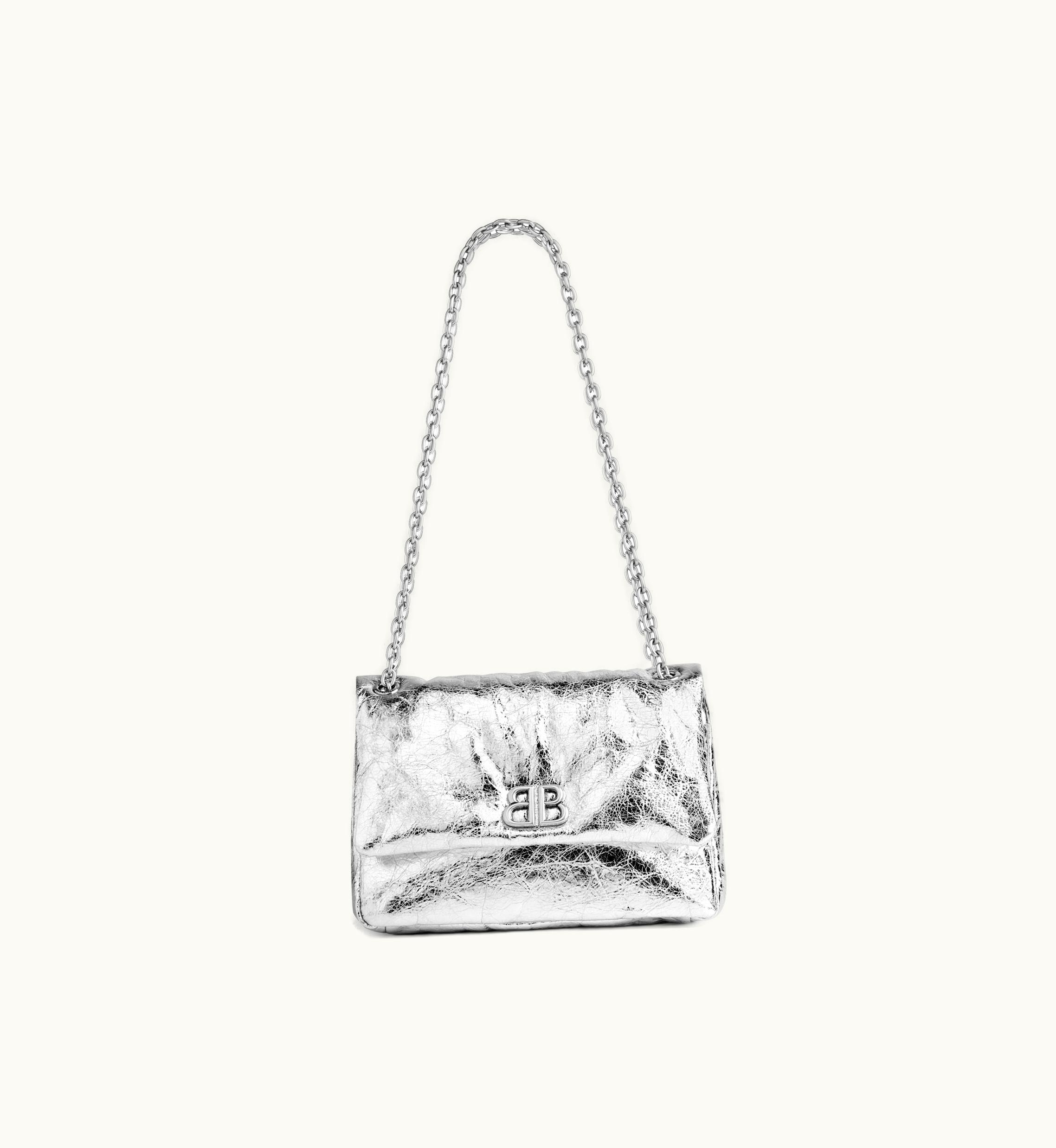 Balenciaga Balenciaga Women's Monaco Mini Bag Metallized In Silver