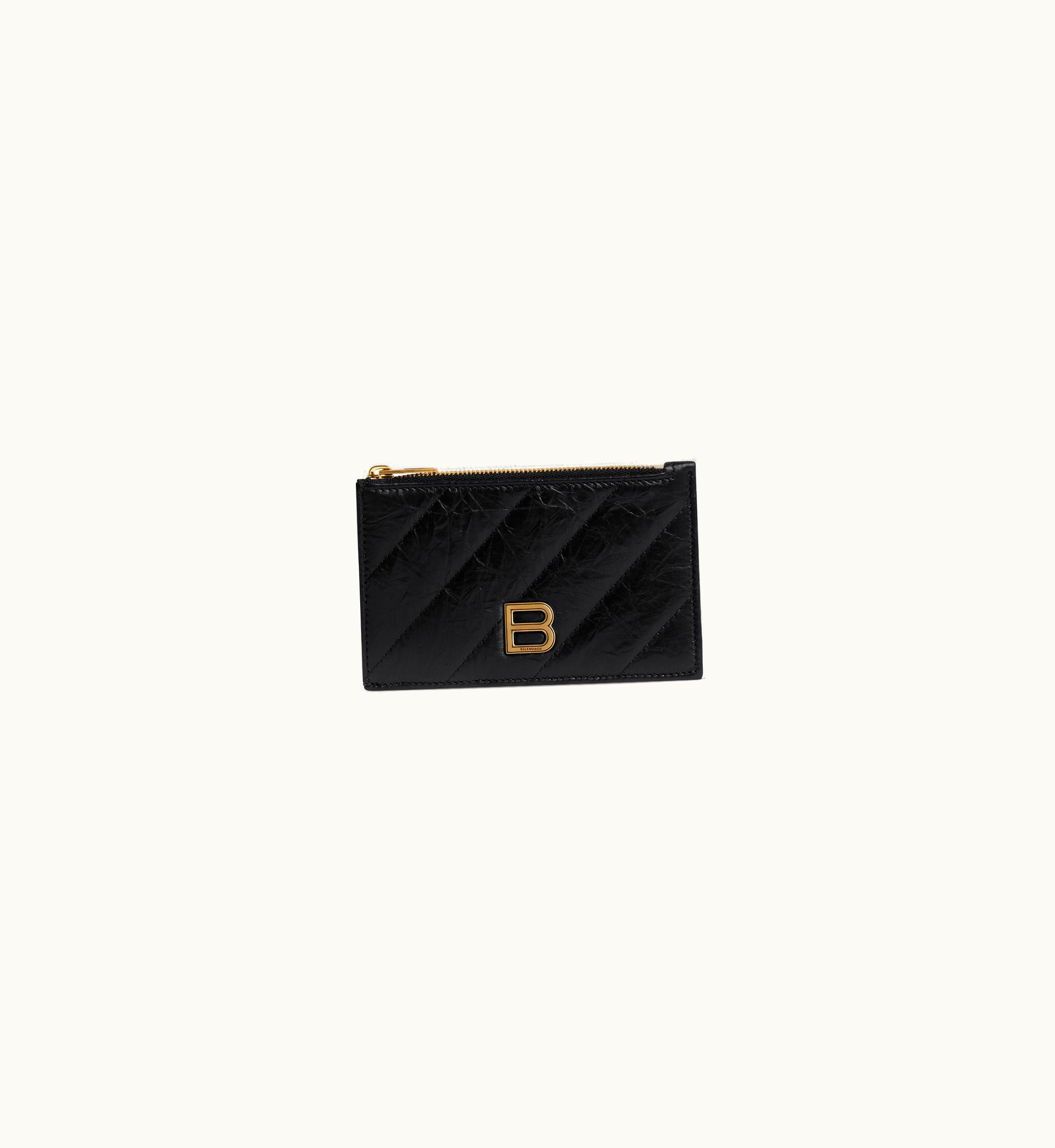 Balenciaga Balenciaga Women's Crush Long Coin And Card Holder Quilted In Black
