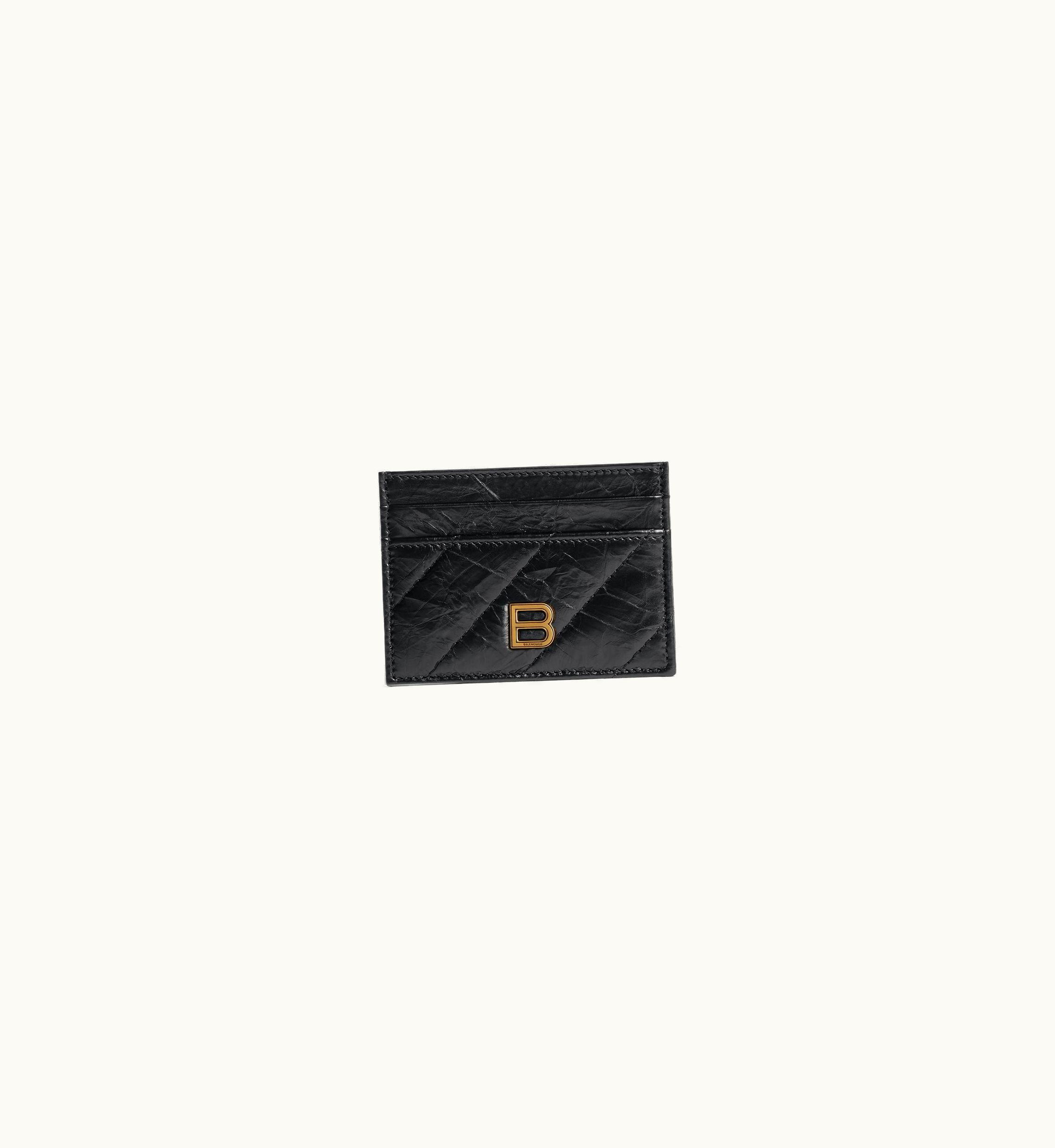 Balenciaga Balenciaga Women's Crush Card Holder Quilted In Black